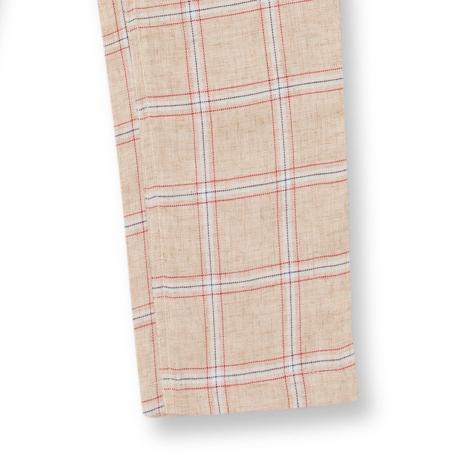 Baby Boys Full Sleeves Checked Coat Suit Set - Beige
