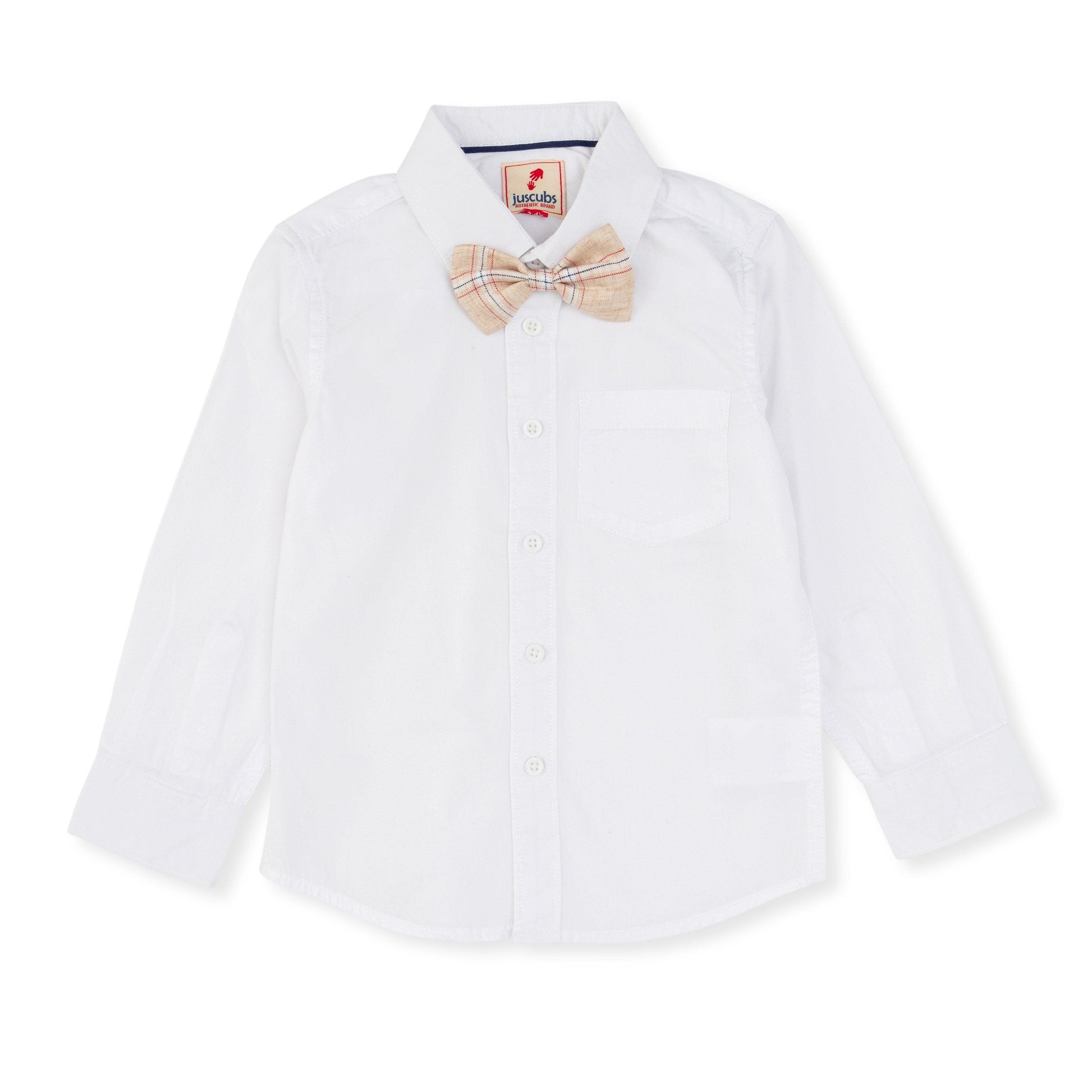 Baby Boys Full Sleeves Checked Coat Suit Set - Beige