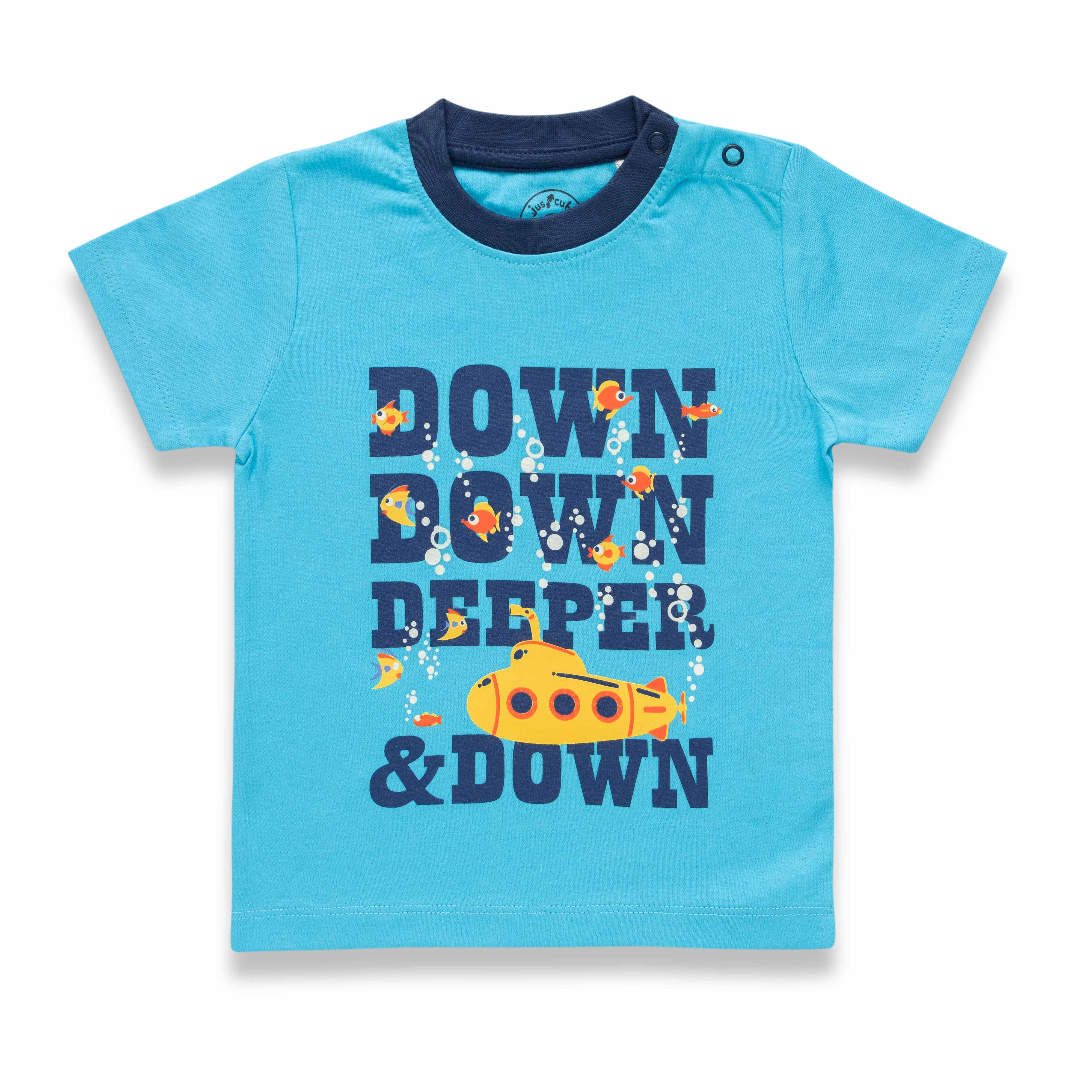 Baby Boys Graphic Printed Round Neck Half Sleeve T Shirt - Juscubs