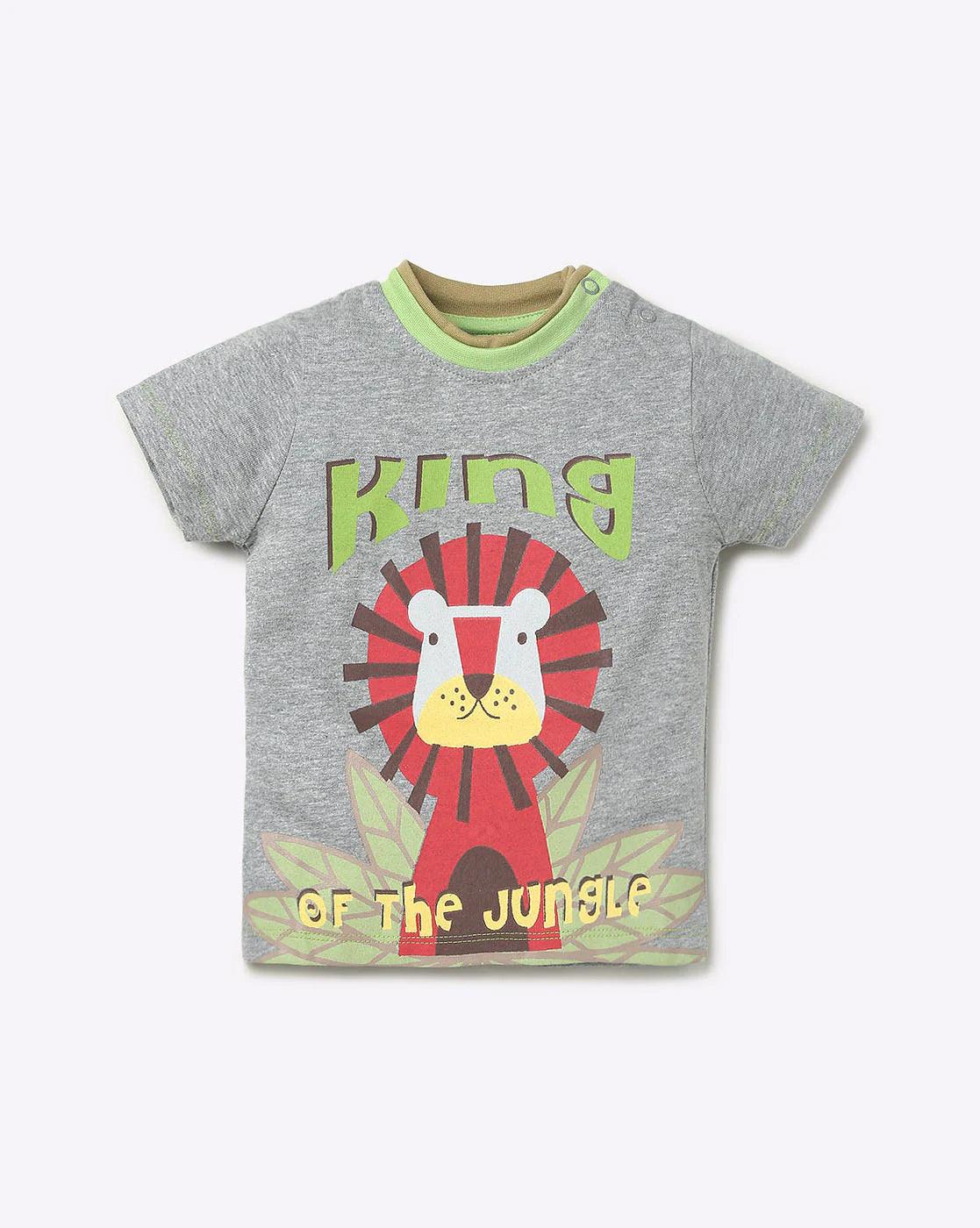 Baby Boys Graphic Printed Round Neck T Shirt - Juscubs