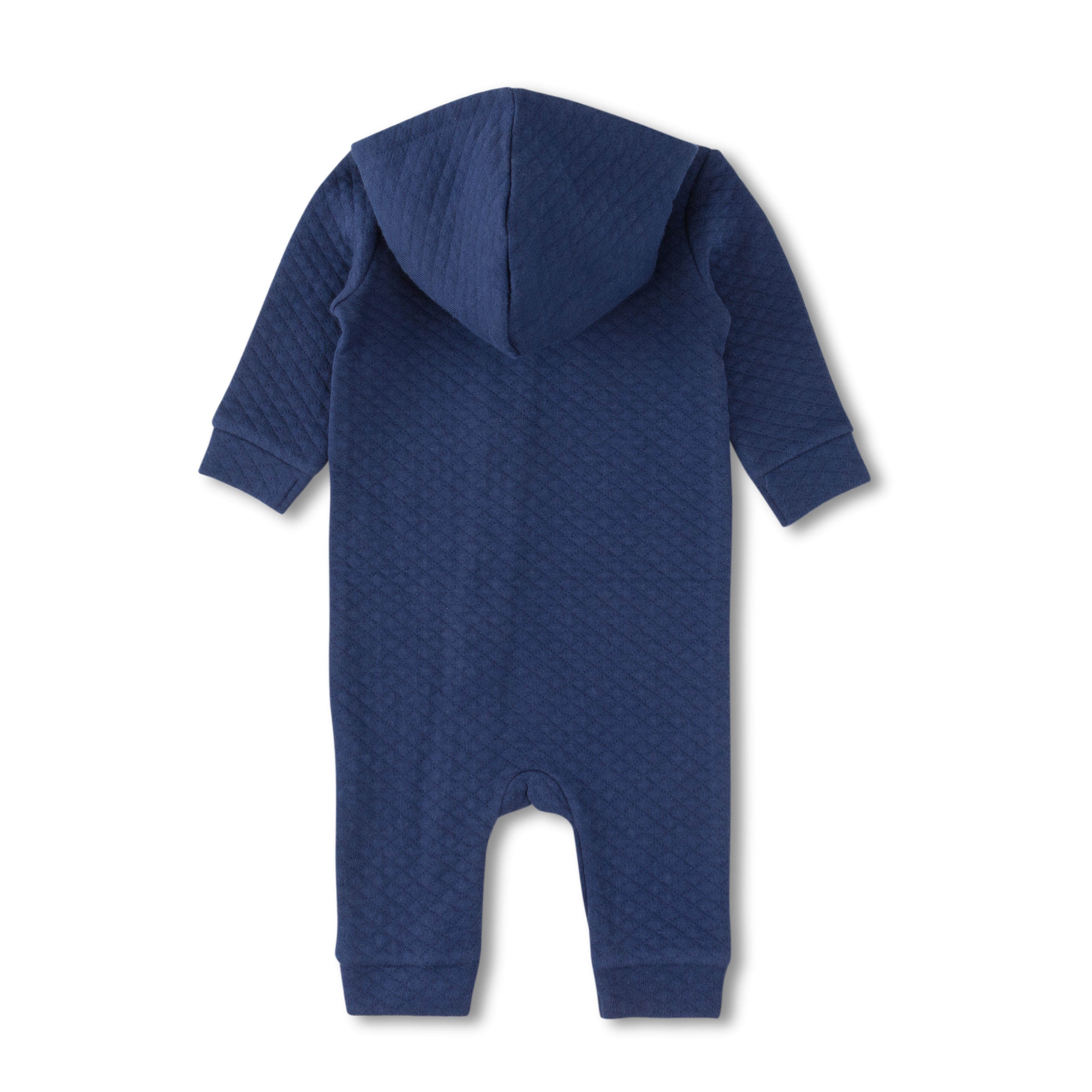 Baby Boys Solid Hooded Rompers - Juscubs