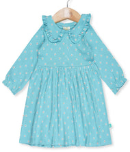 Baby Girls' Long Sleeve Peter Pan Collar Dress – Daisy Print Casual Wear