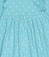 Baby Girls' Long Sleeve Peter Pan Collar Dress – Daisy Print Casual Wear