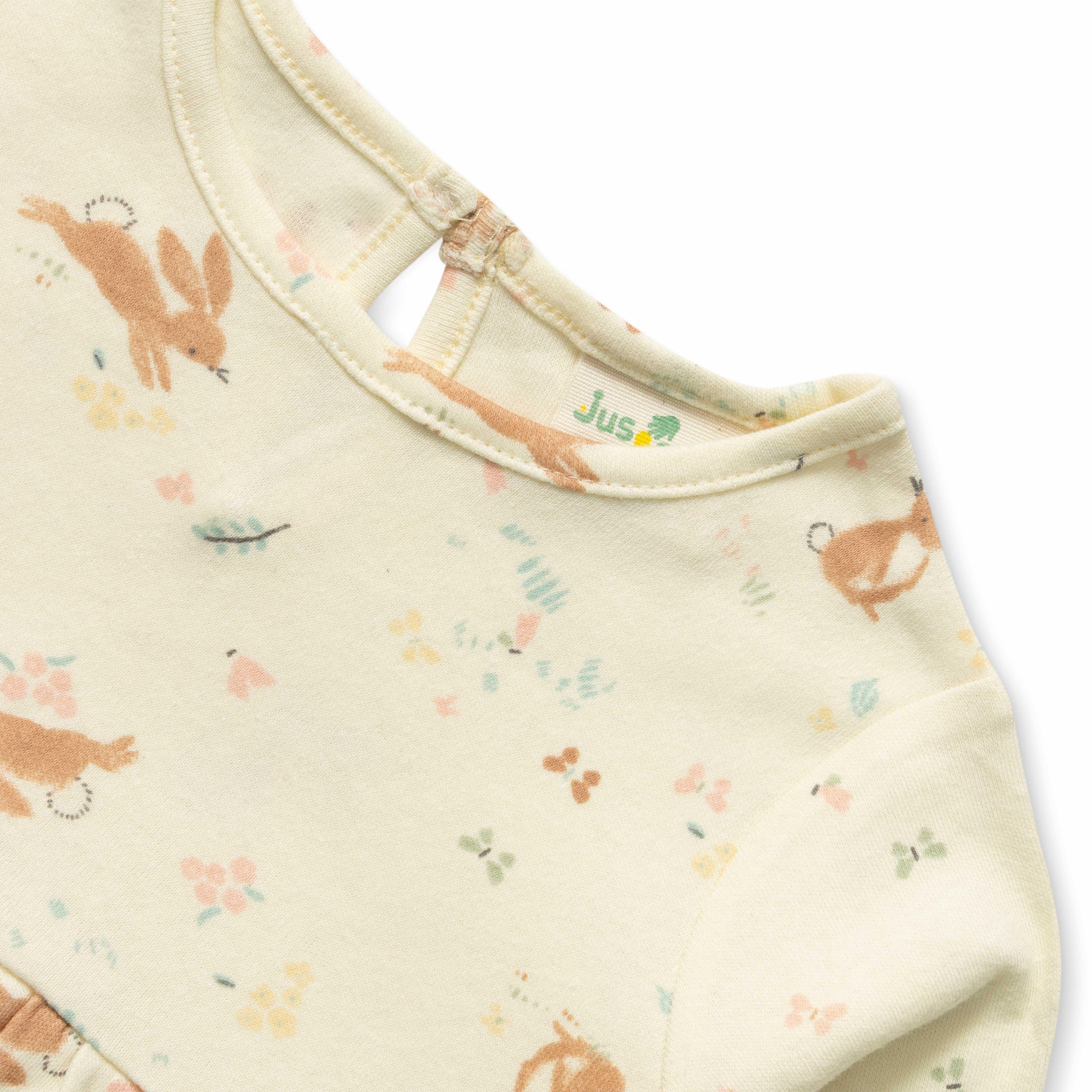 Baby Girls All Over Printed Casual Dress - Off White - Juscubs