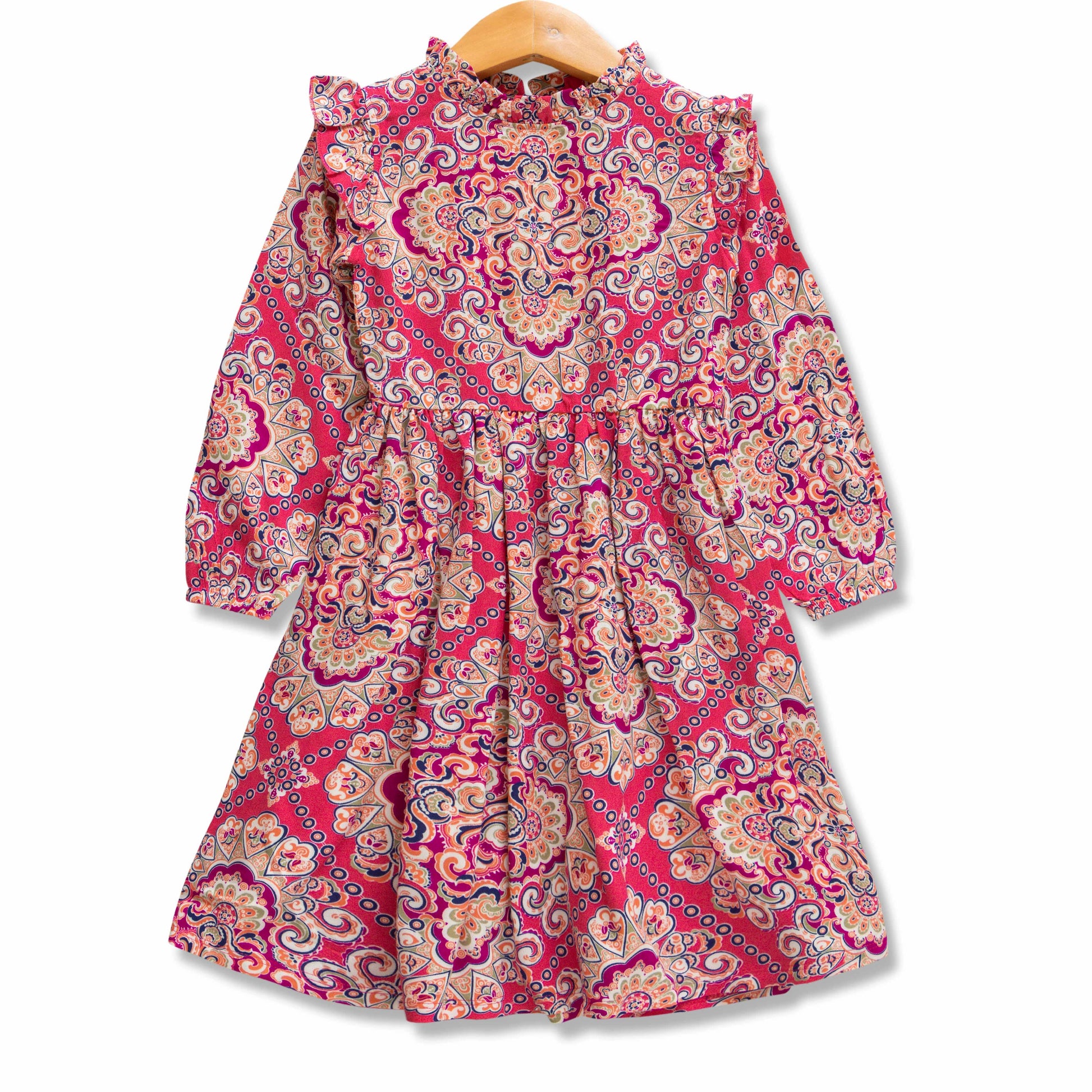 Baby Girls All Over Printed Fit & Flare Dress