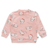 "Baby Girls ' Pink Sweatshirt with Cute Cat All-Over Print"