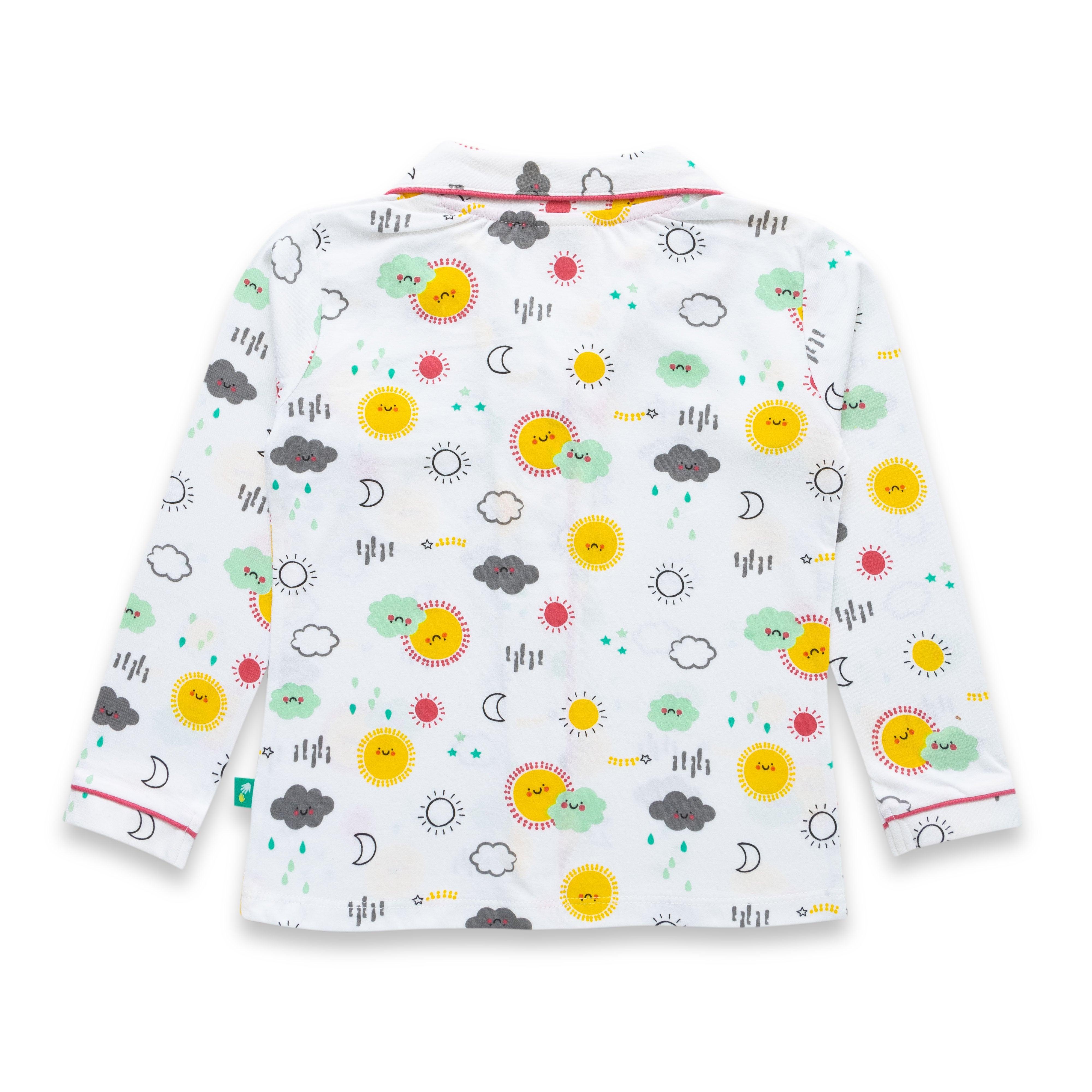 Baby Girls Conversational Printed Pure Cotton Night suit sets - Juscubs