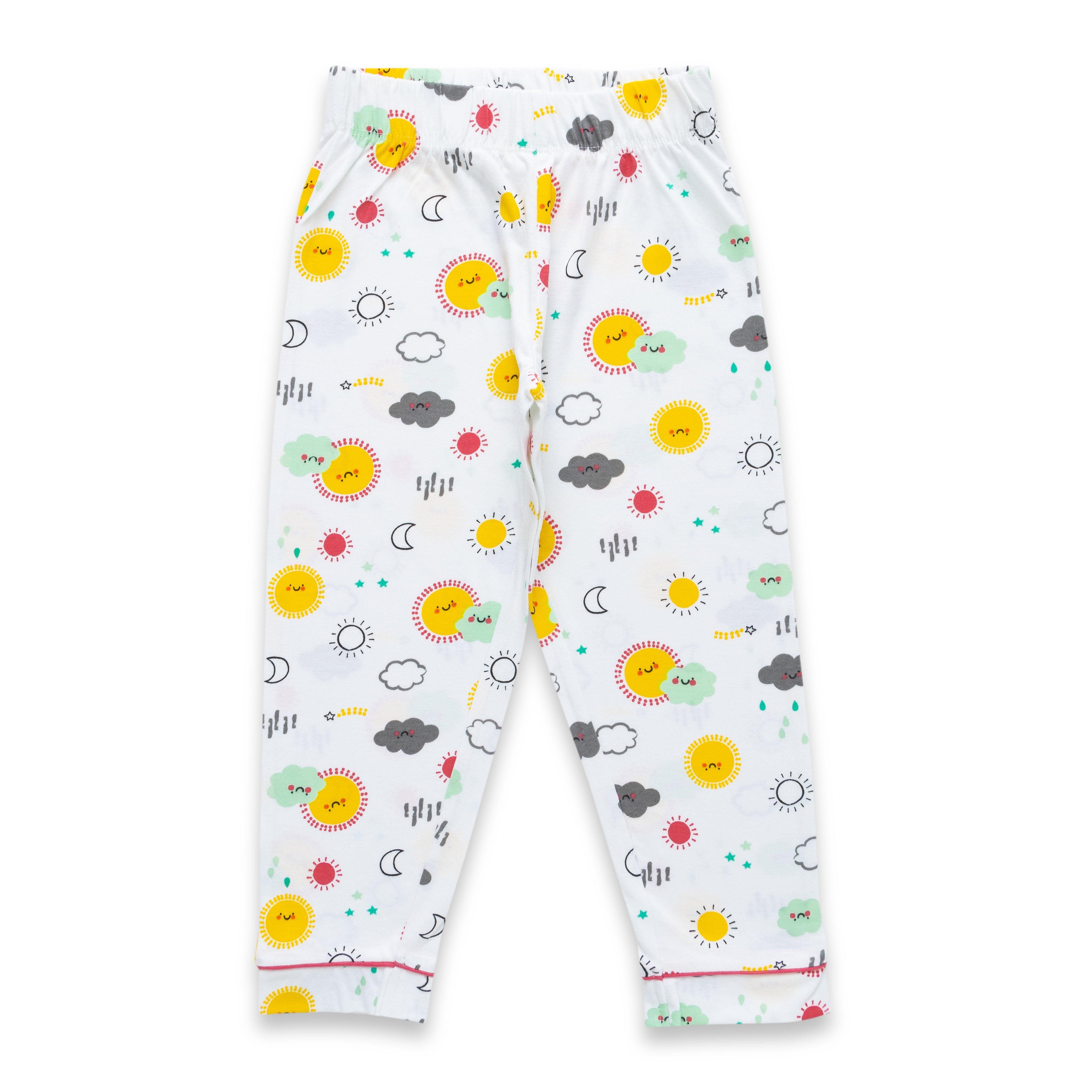 Baby Girls Conversational Printed Pure Cotton Night suit sets - Juscubs