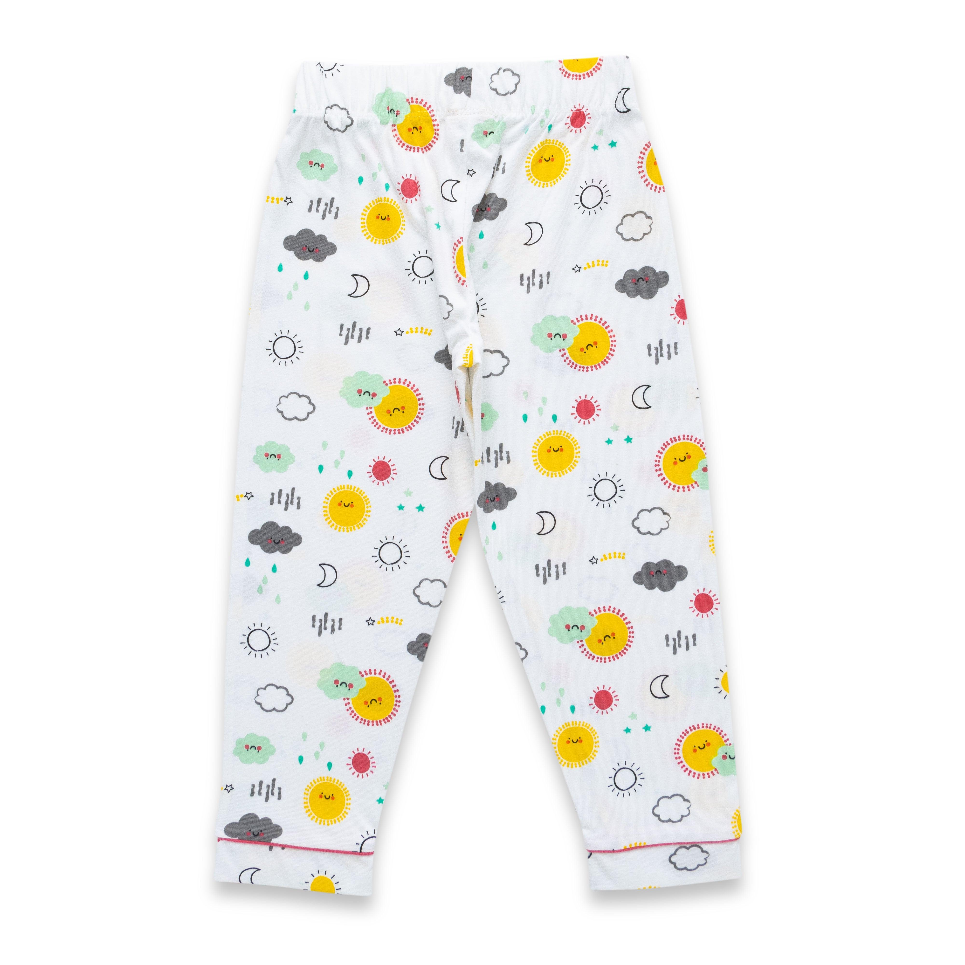 Baby Girls Conversational Printed Pure Cotton Night suit sets - Juscubs