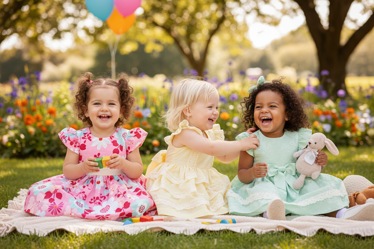 Cotton floral dress for baby girl