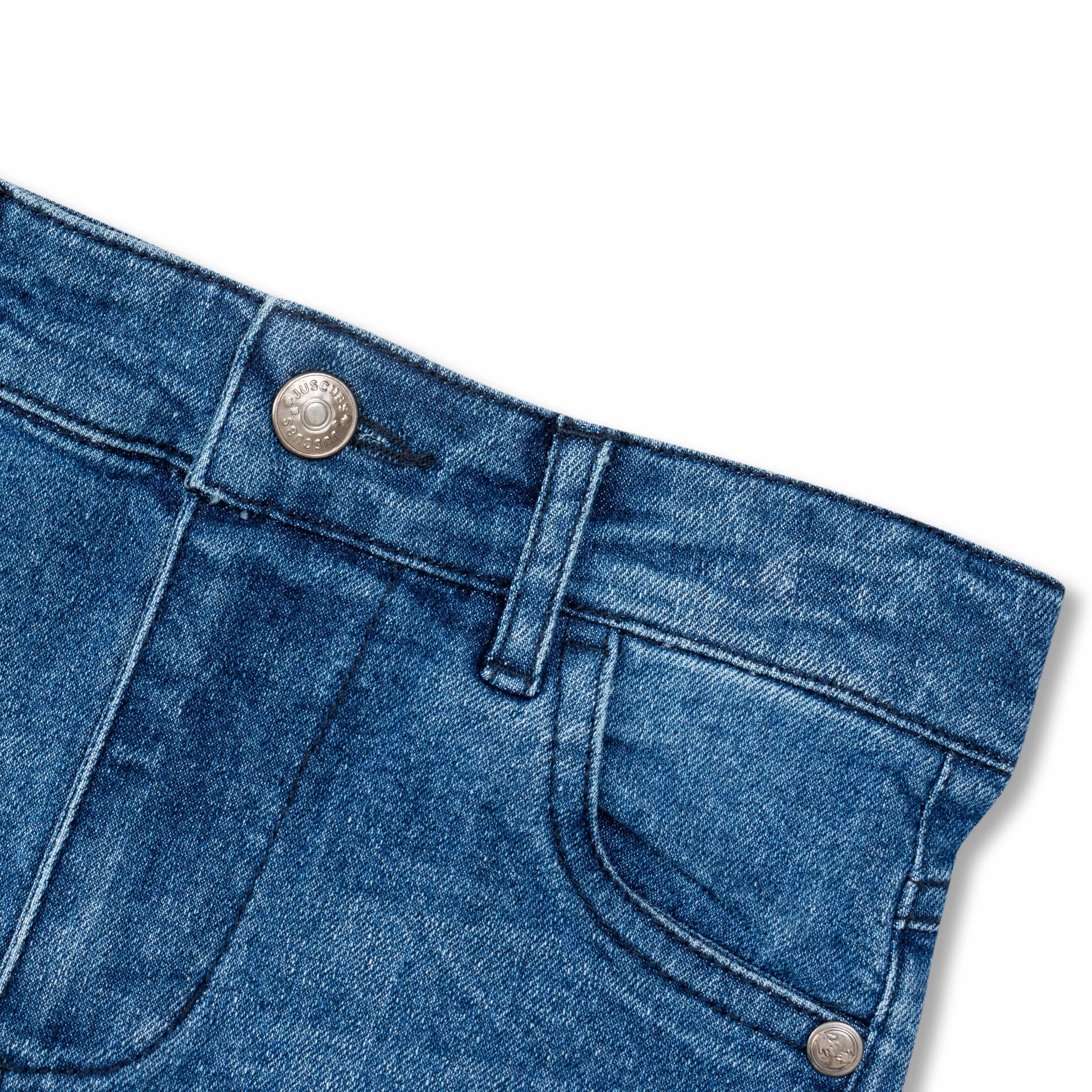 "Girls' Blue Denim Jeans with Floral Embroidery – Regular Fit"