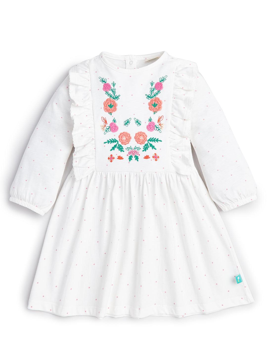 Baby Girls Graphic Printed Fit & Flare Dress - Juscubs