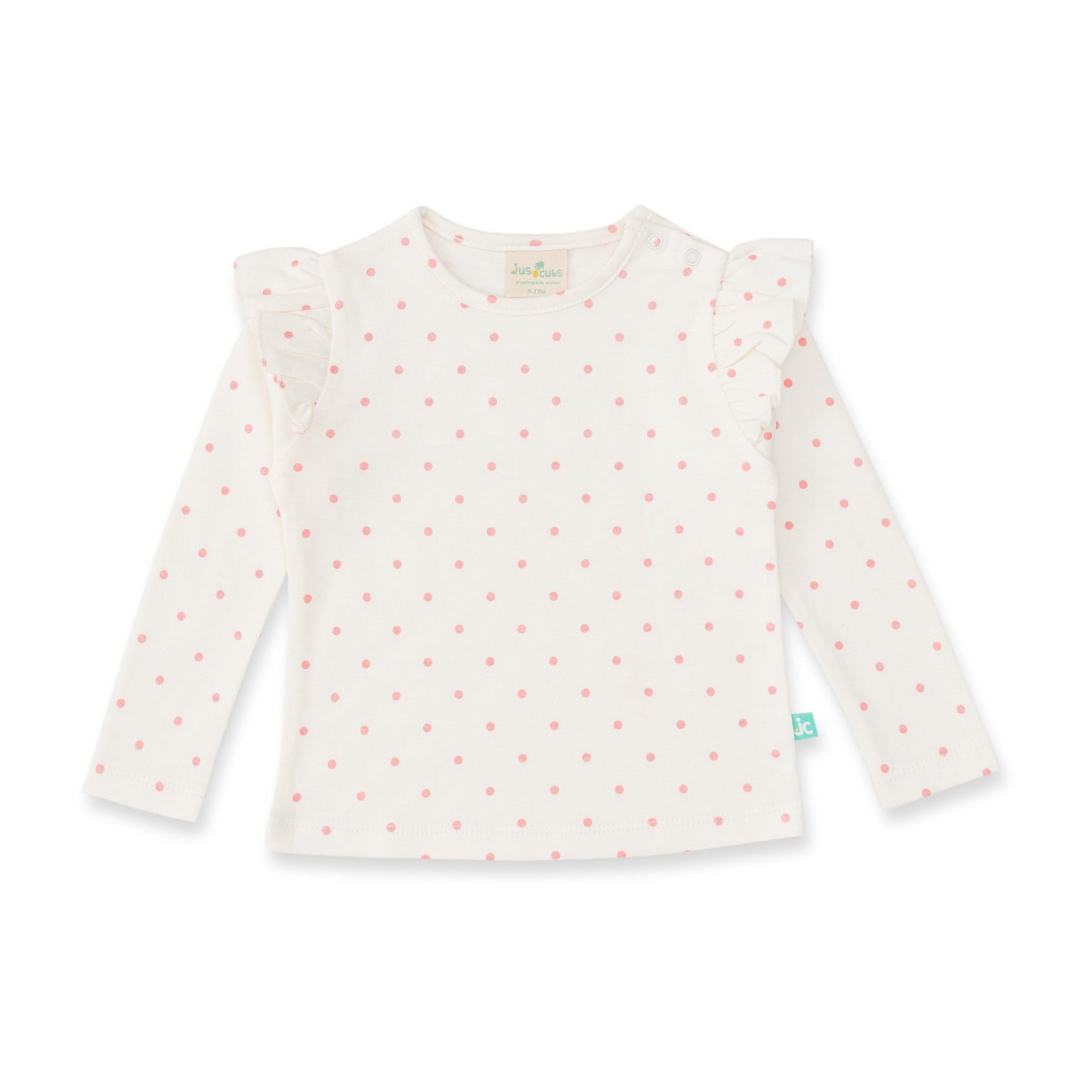 Baby Girls Solid Dungaree & Polka dots Top - Juscubs