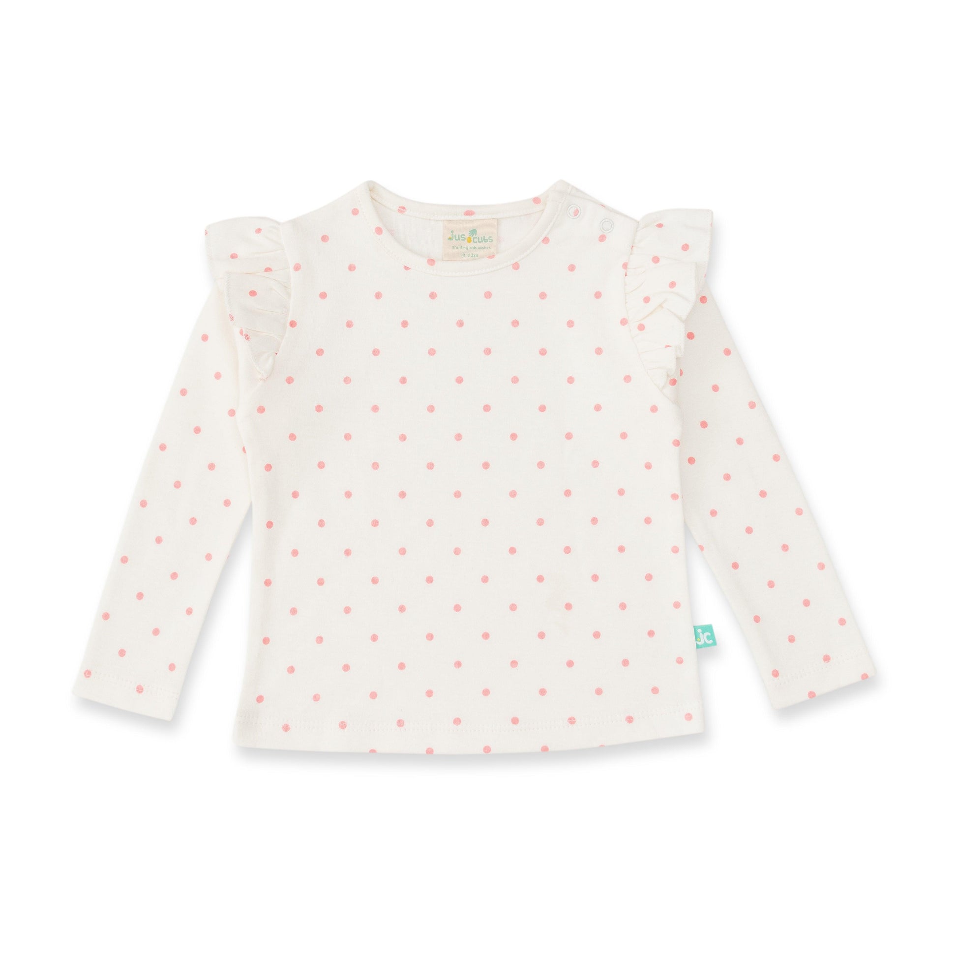 "Baby Girls' Quilted Pink Overalls with Ruffle Sleeve Polka Dot Top – 2-Piece Set"
