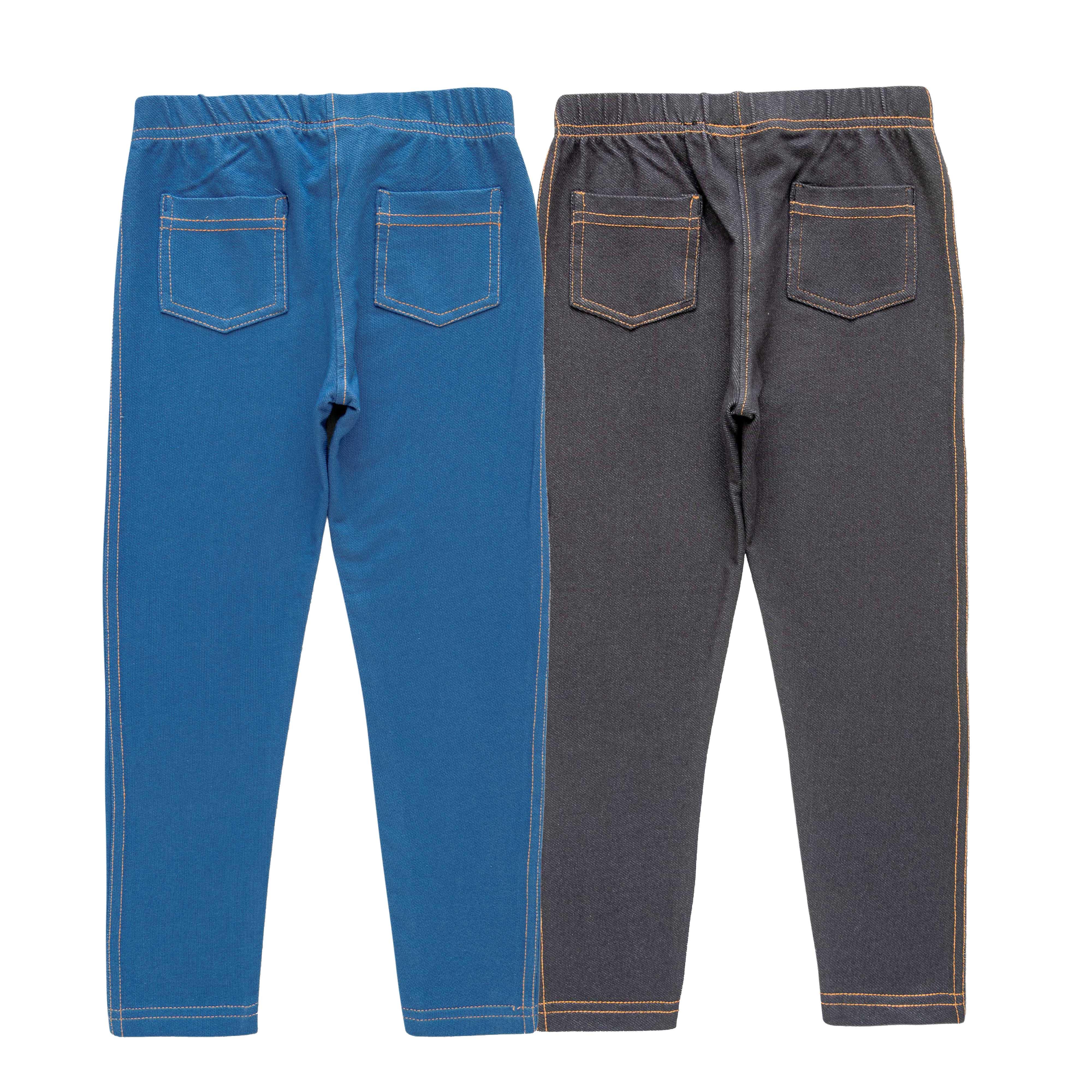 Baby Girls Solid Multicolor Pack Of 2 Jeggings - Juscubs