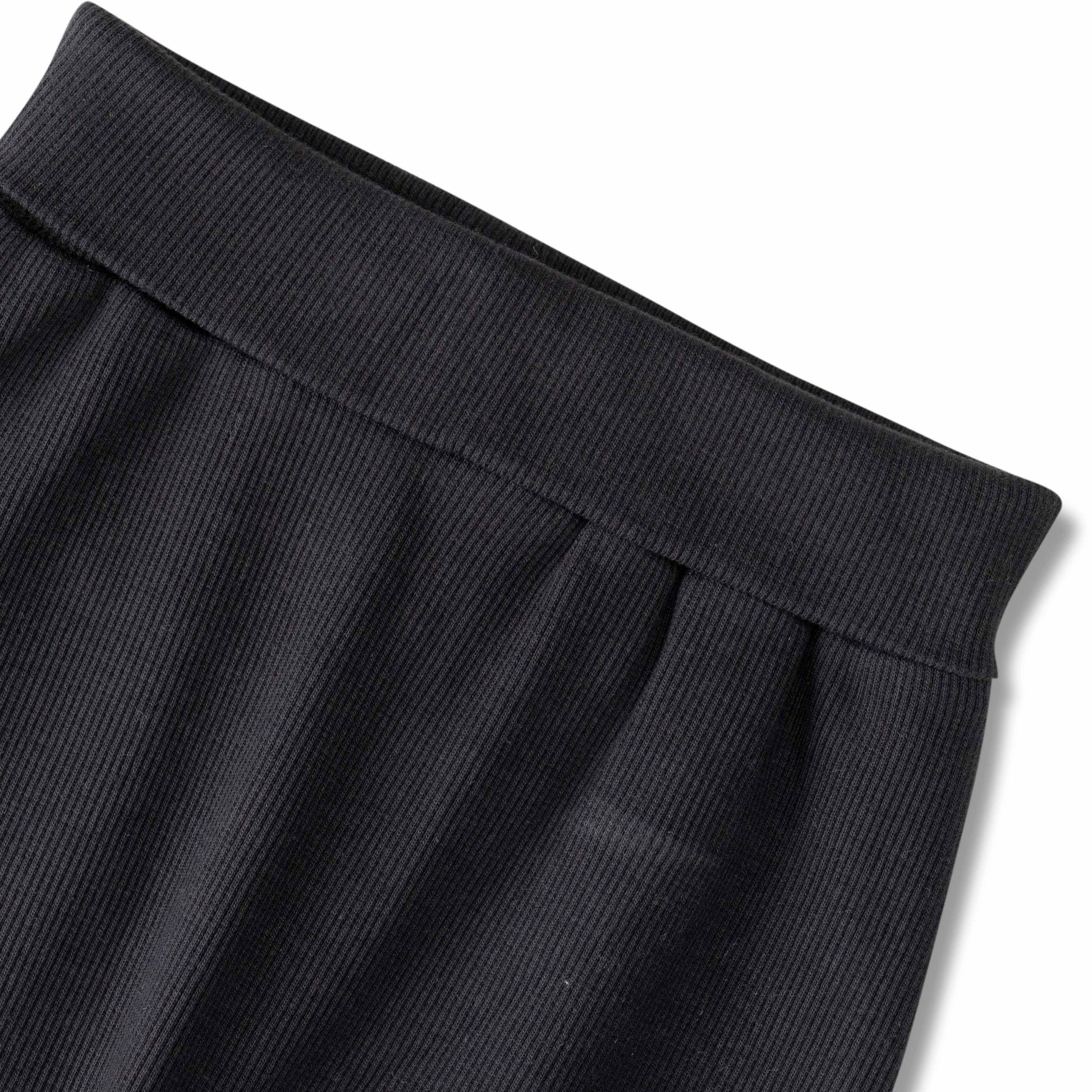 "Black Ribbed Baby Girls Joggers – Soft Cotton  Pants with Elastic Waist"