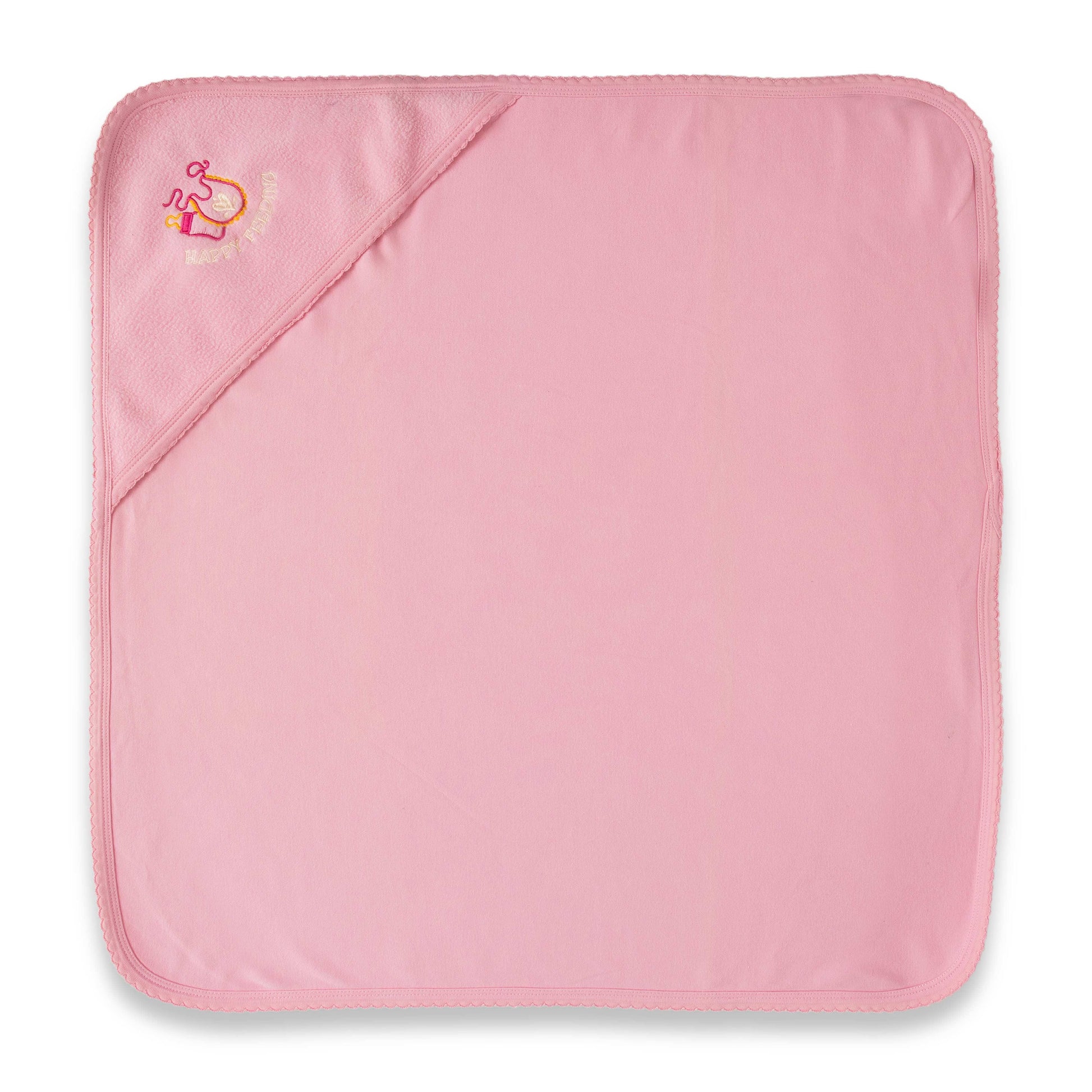 "Soft Pink Baby Hooded Towel – Cozy Cotton Newborn Bath Wrap"