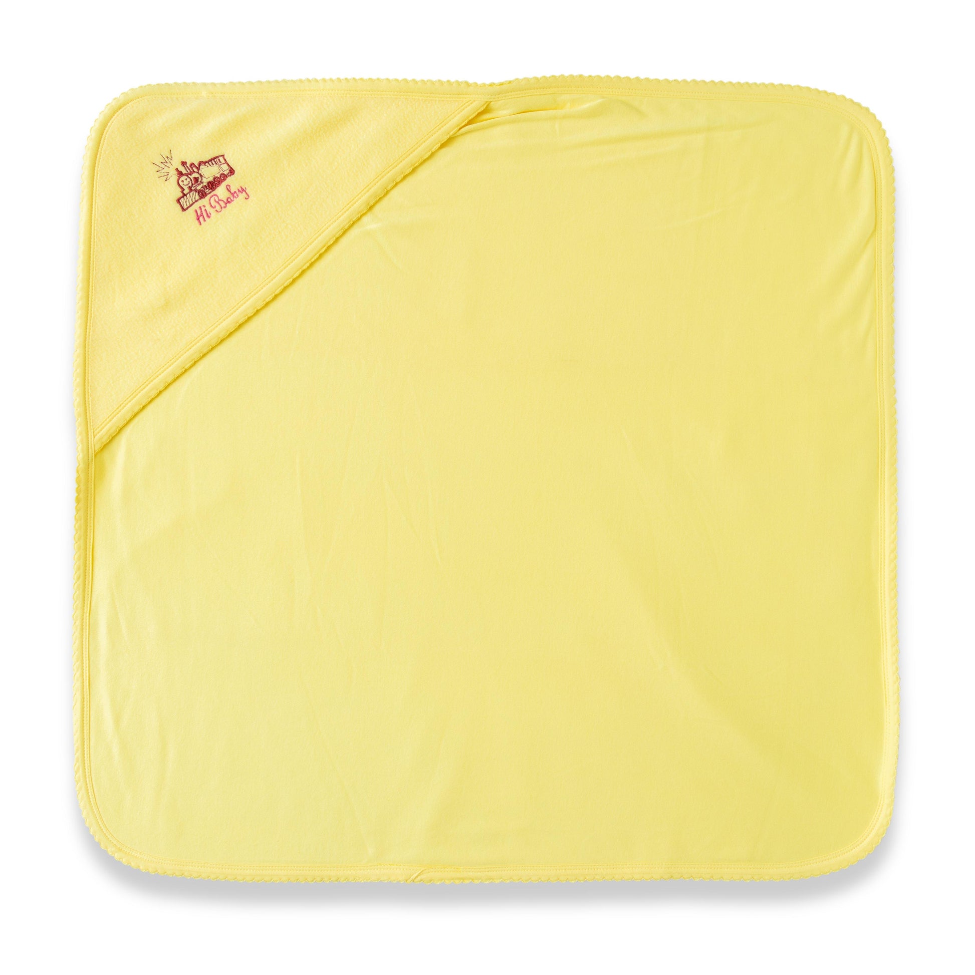"Soft Yellow Baby Hooded Towel – Cozy Cotton Newborn Bath Wrap"