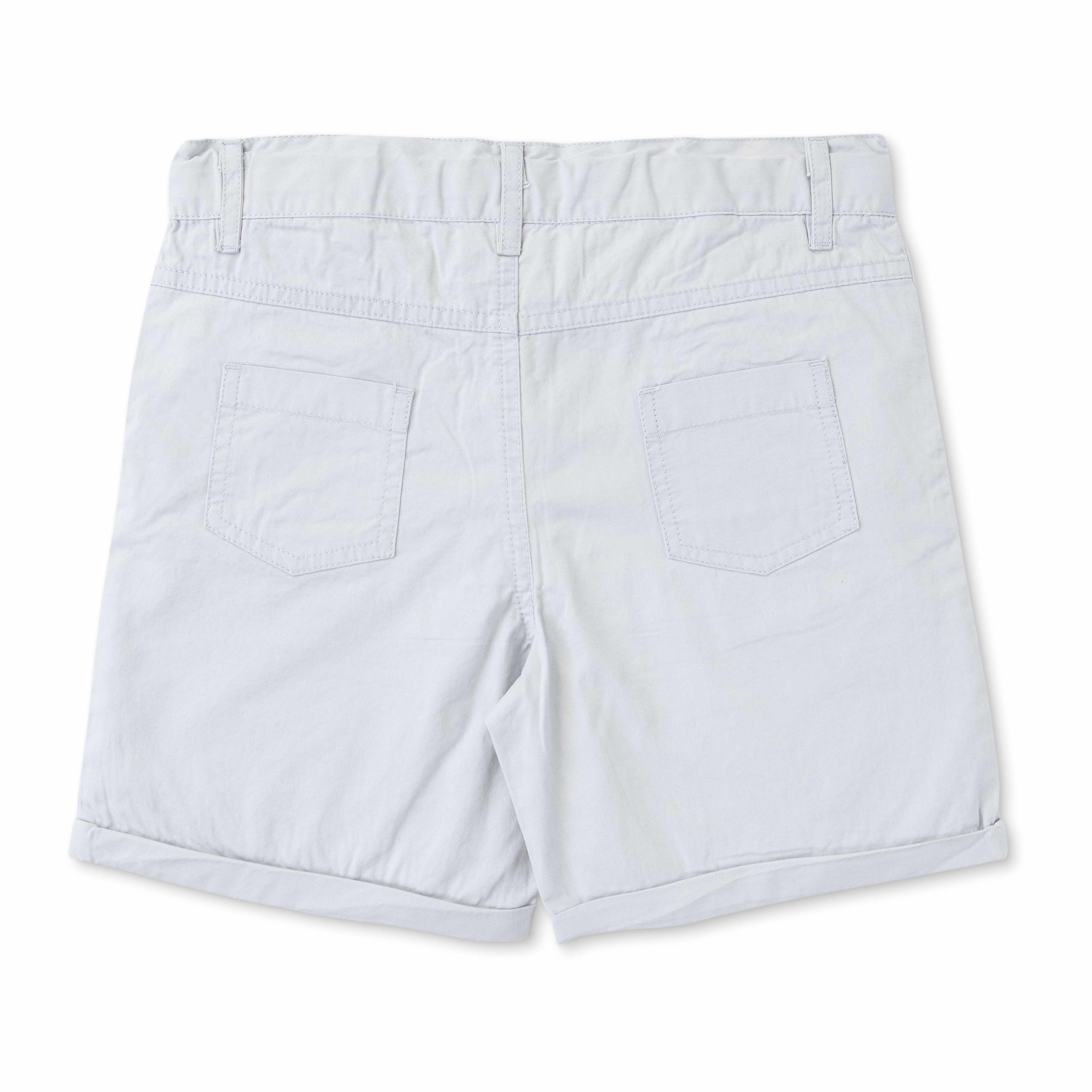 Boys Cotton Toddlers Solid Shorts - Grey - Juscubs