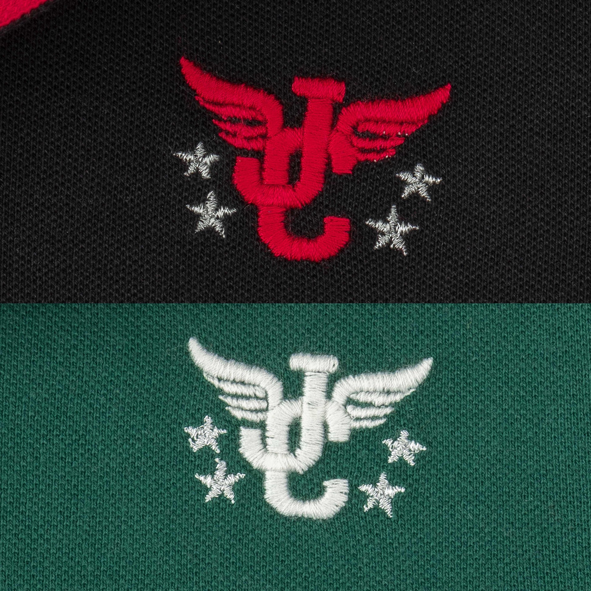 Boys' Pack of 2 Polo T-Shirts – Black & Green with Embroidered Logo