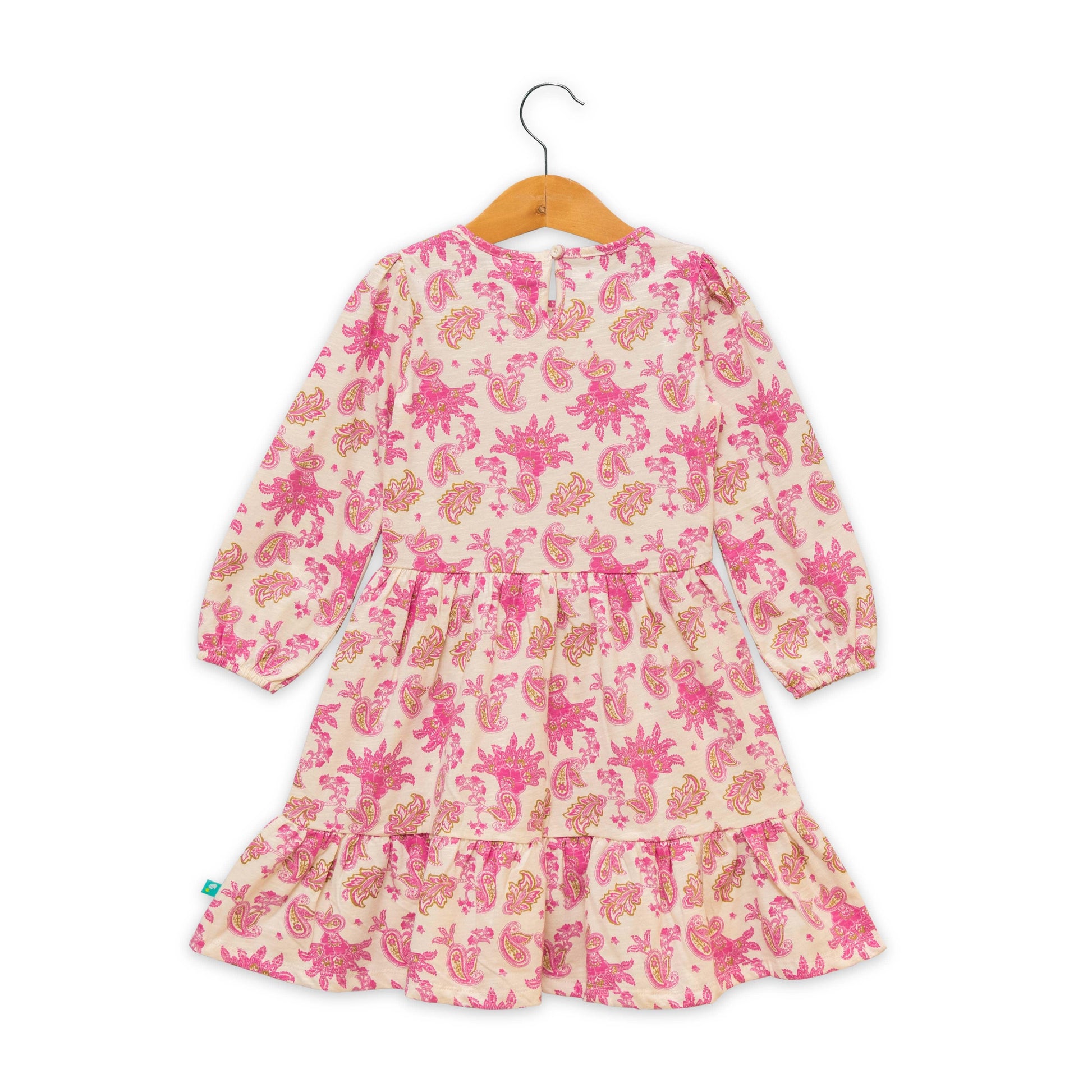 Girls Ethnic Motifs Printed Gathered Or Pleated Cotton A Line Dress