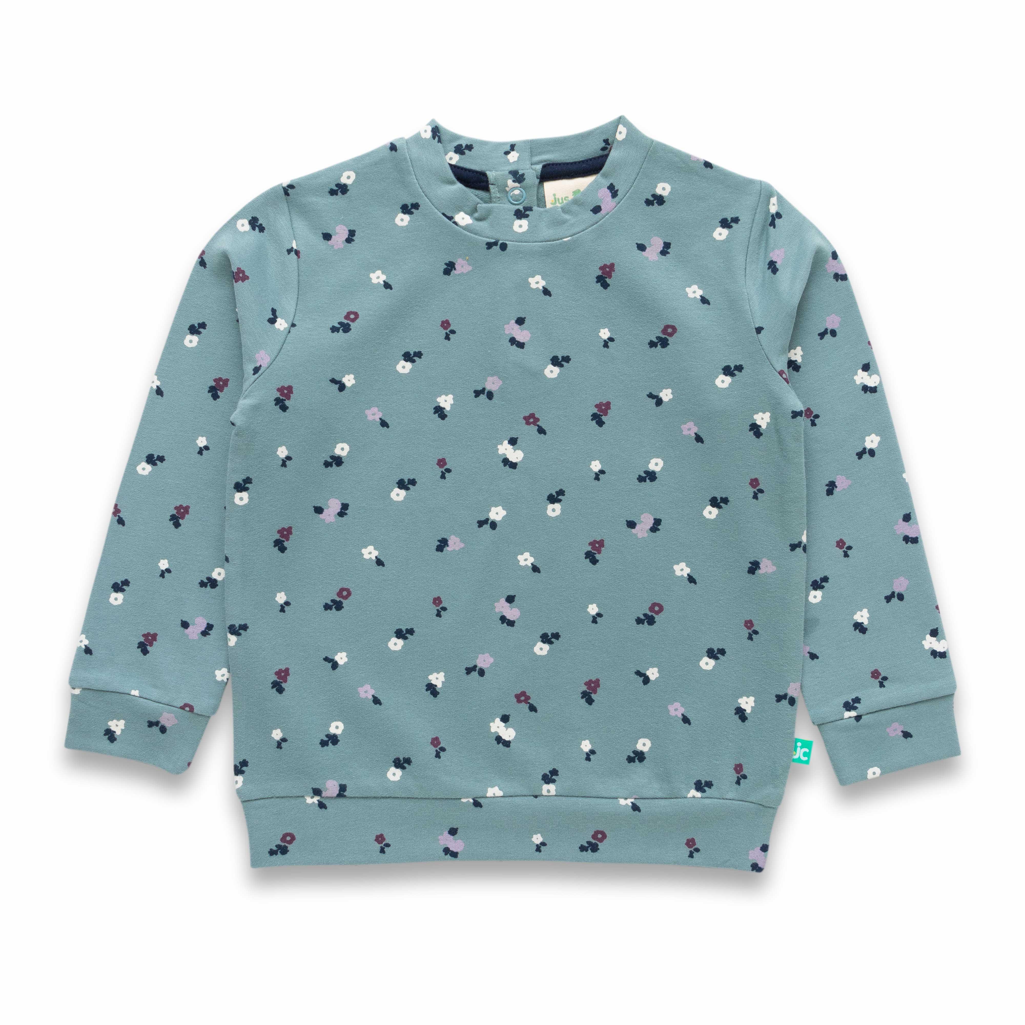 Girls Floral Printed Round Neck Long Sleeve Pure Cotton Clothing Set - Juscubs