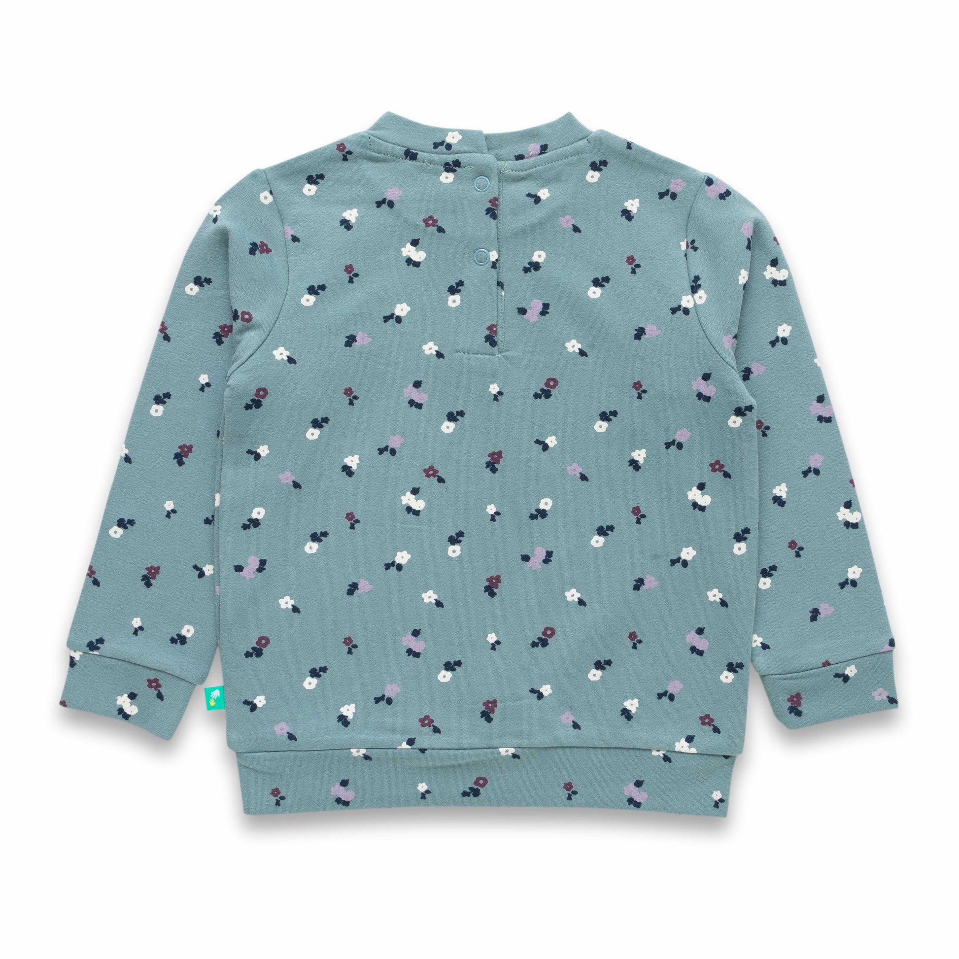Girls Floral Printed Round Neck Long Sleeve Pure Cotton Clothing Set