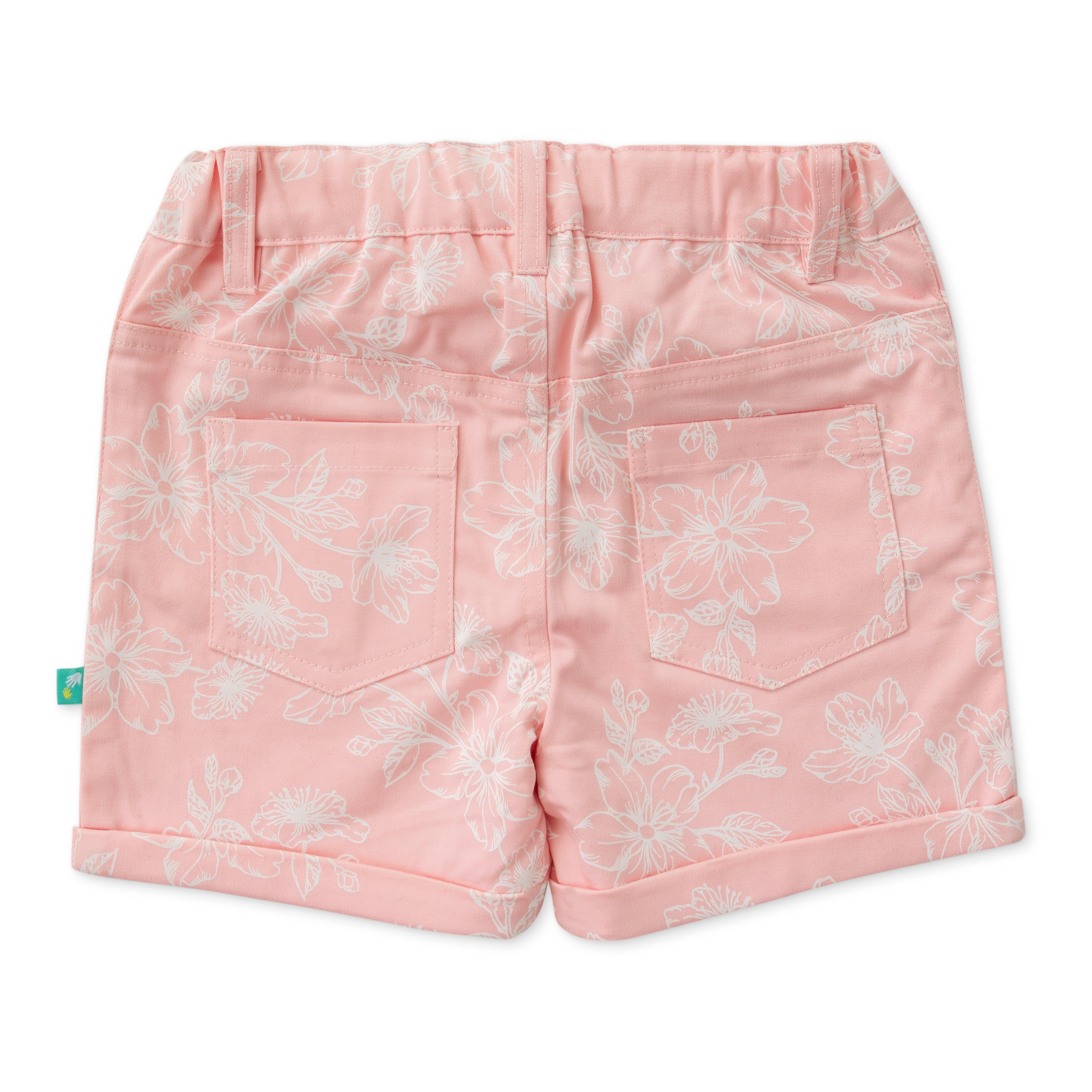 Girls Jersey Toddlers Graphic Printed Shorts - Pink - Juscubs