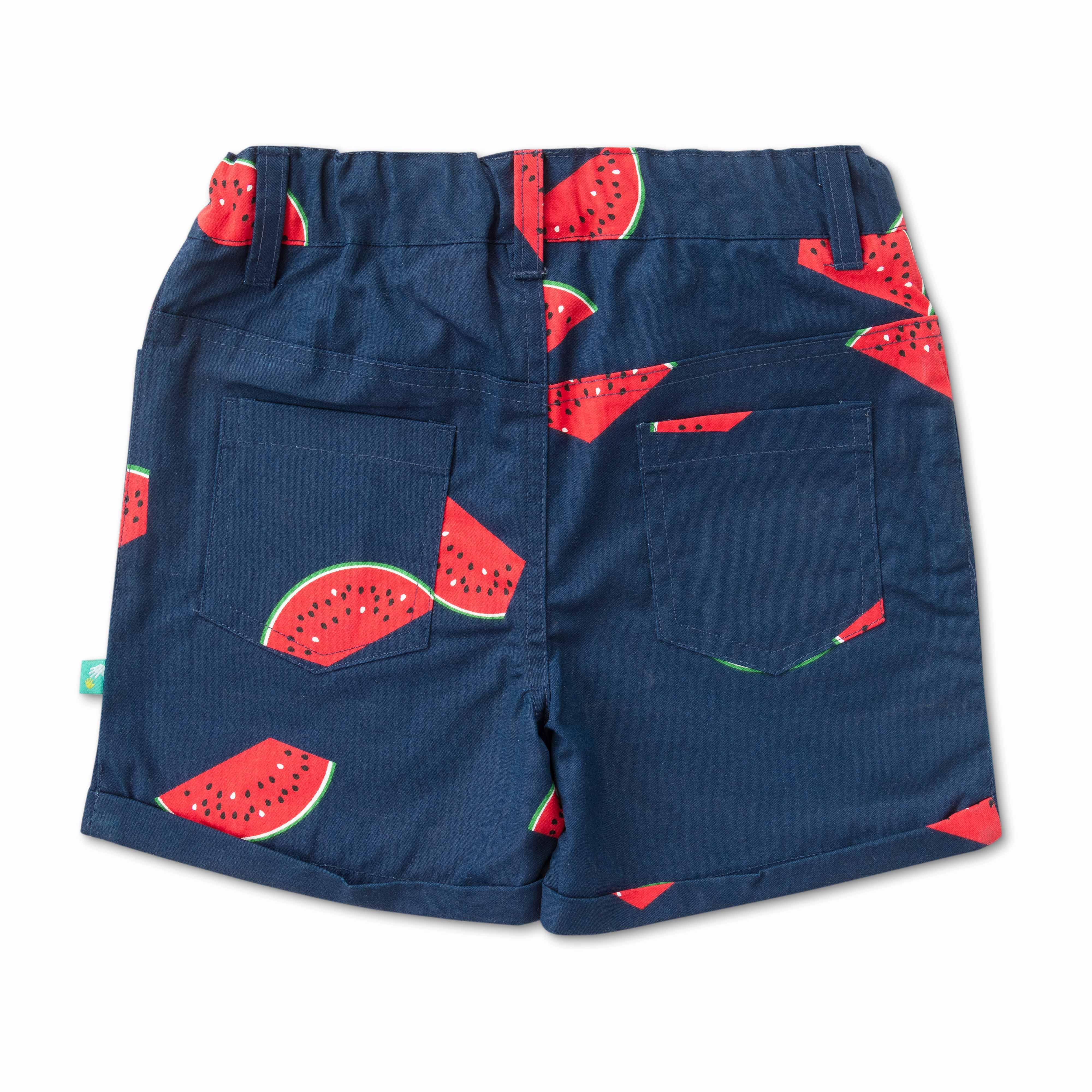 Girls Jersey Toddlers Watermelon Printed Shorts - Dark Blue - Juscubs