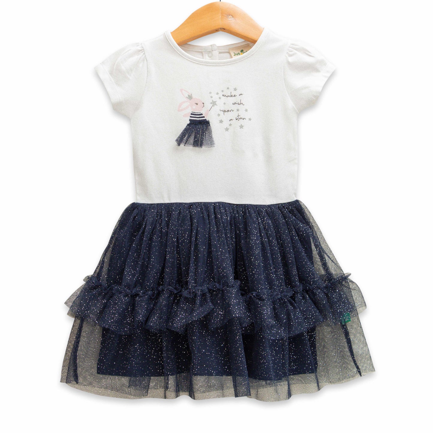 Girls Midi/Knee Graphic Print Half Sleeve Dress - Juscubs