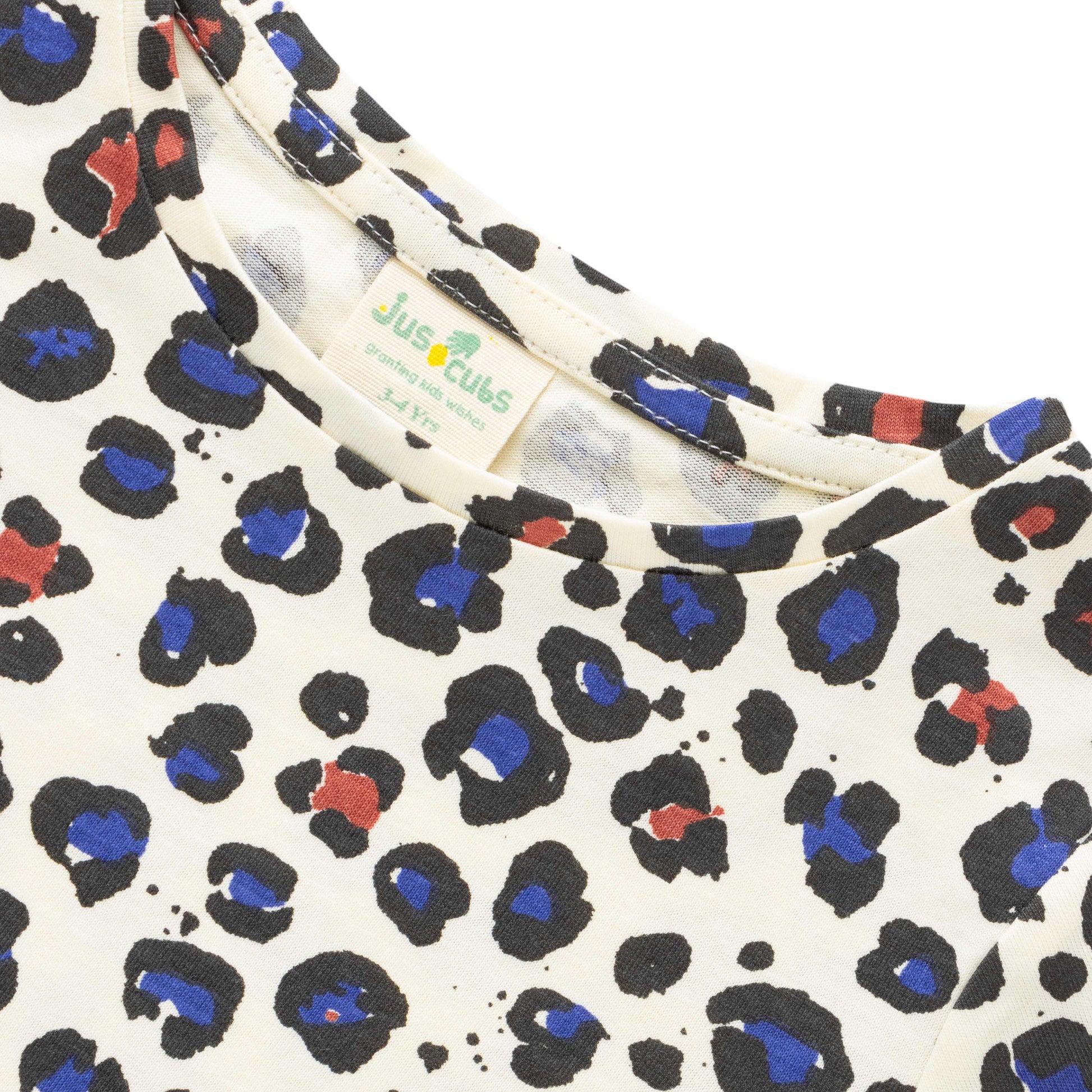 "Girls' Organic Cotton Leopard Print Pajama Set – Long Sleeve & Leggings"