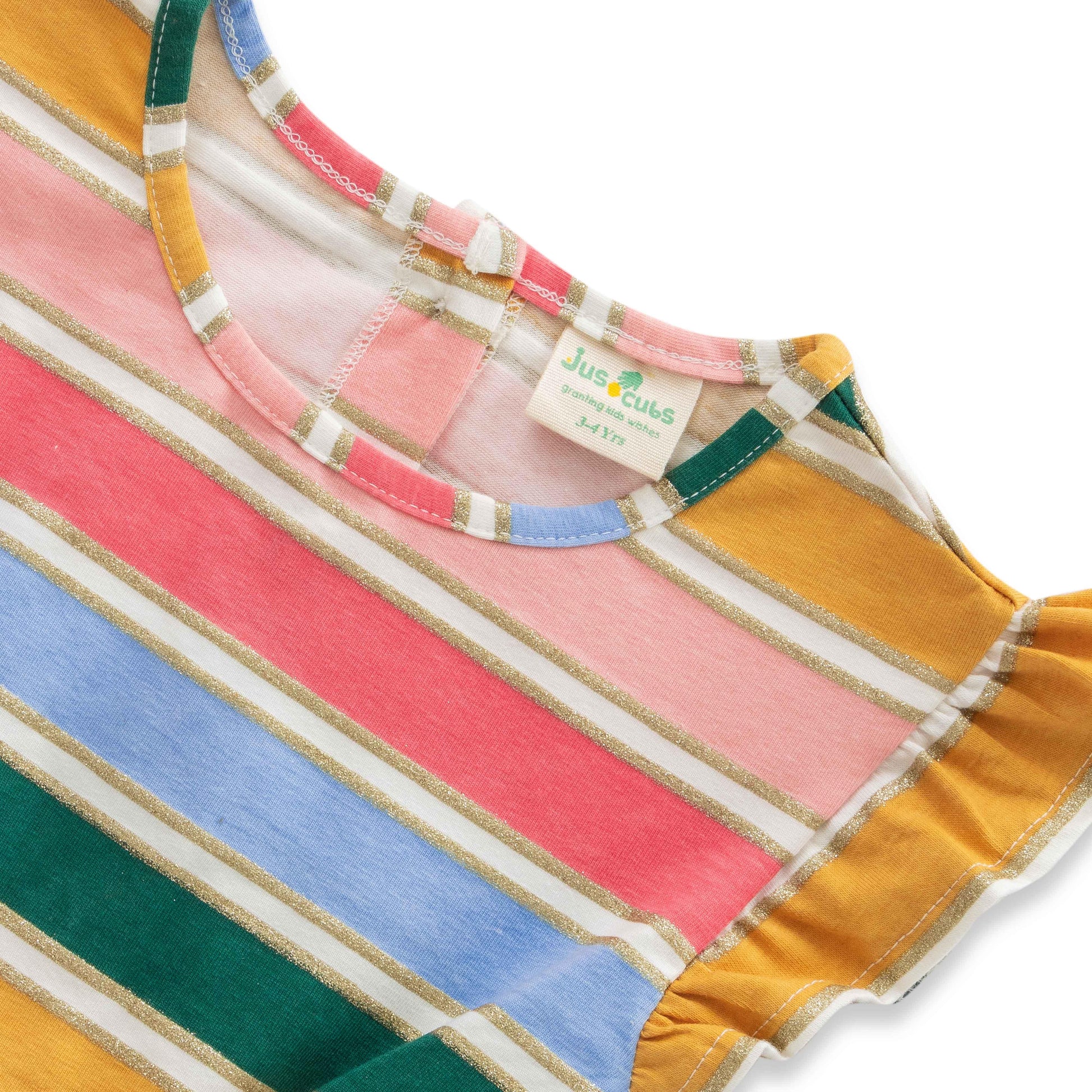 Girls Striped Basic Jumpsuit-Multi