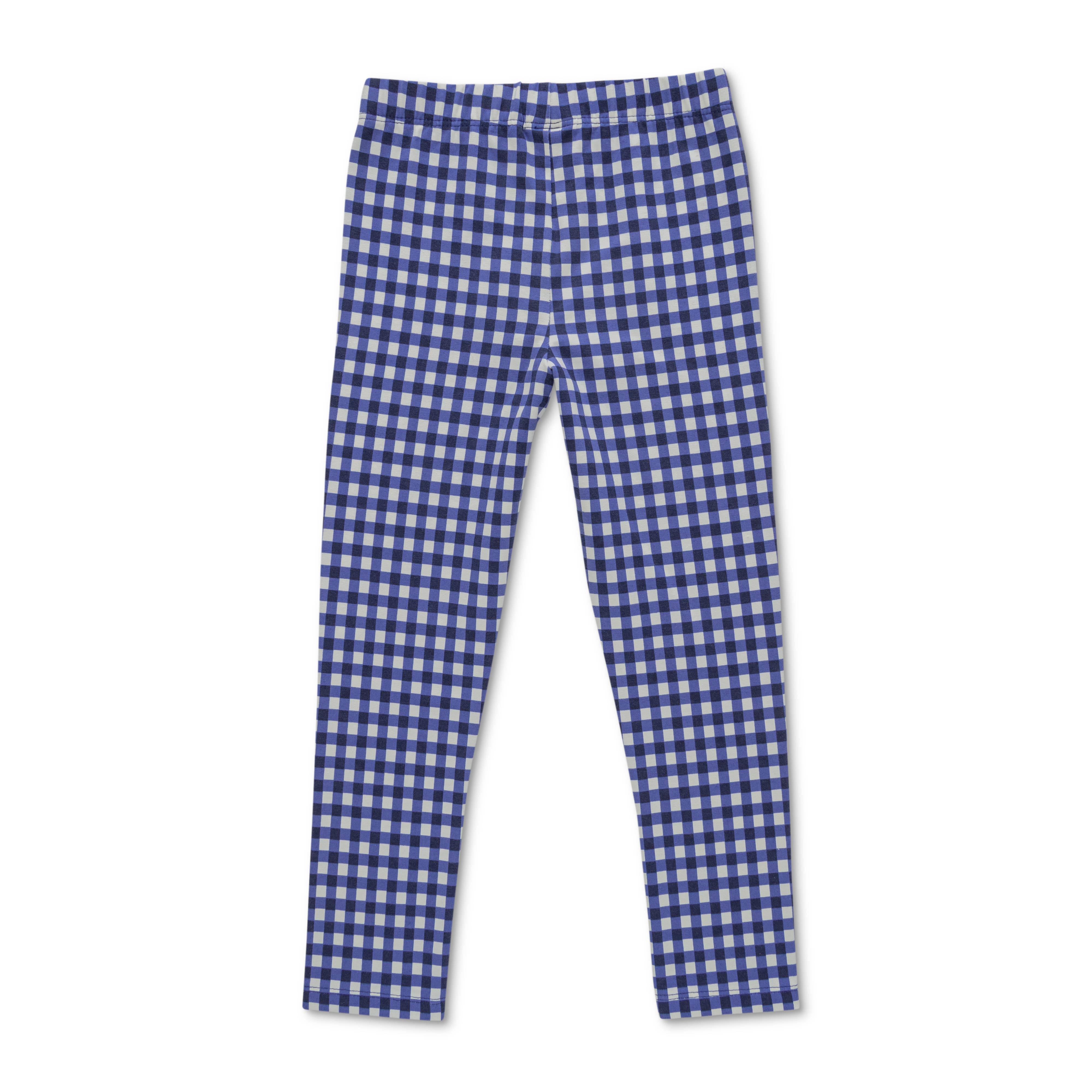 Girls Toddlers Checked Leggings Blue - Juscubs