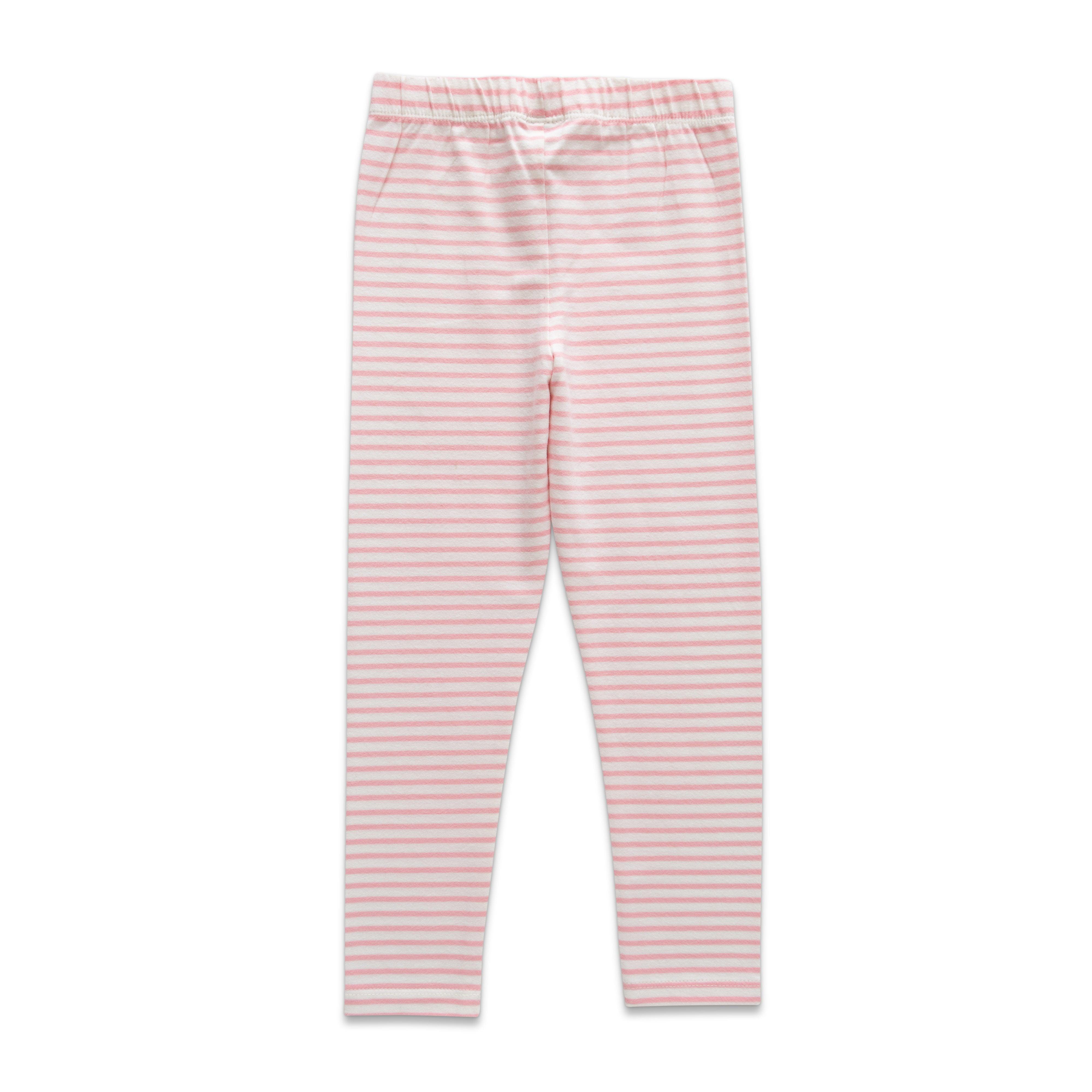 Girls Toddlers Stripes Leggings Light Pink - Juscubs