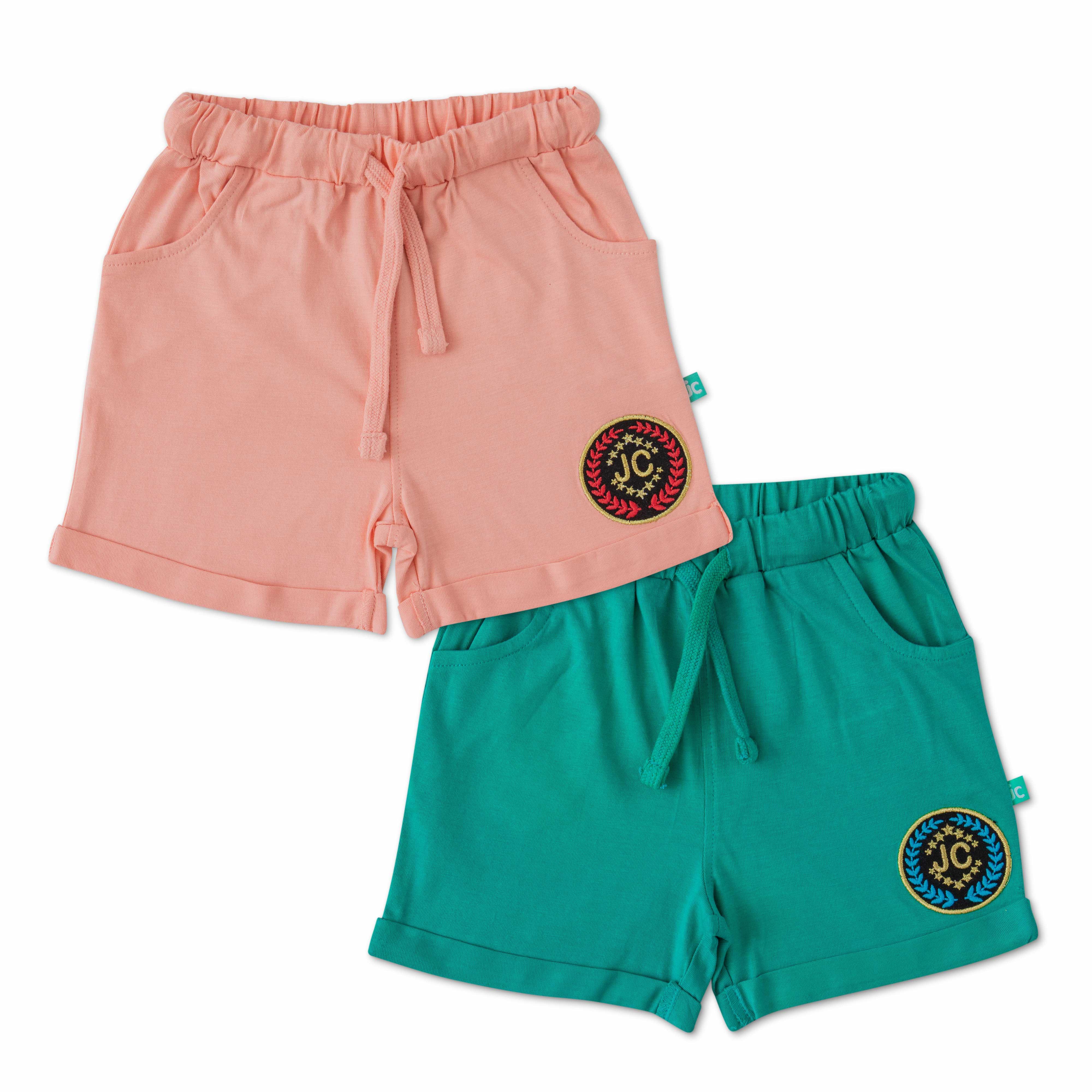 Toddlers Girls Solid Shorts Pack of 2 - Juscubs