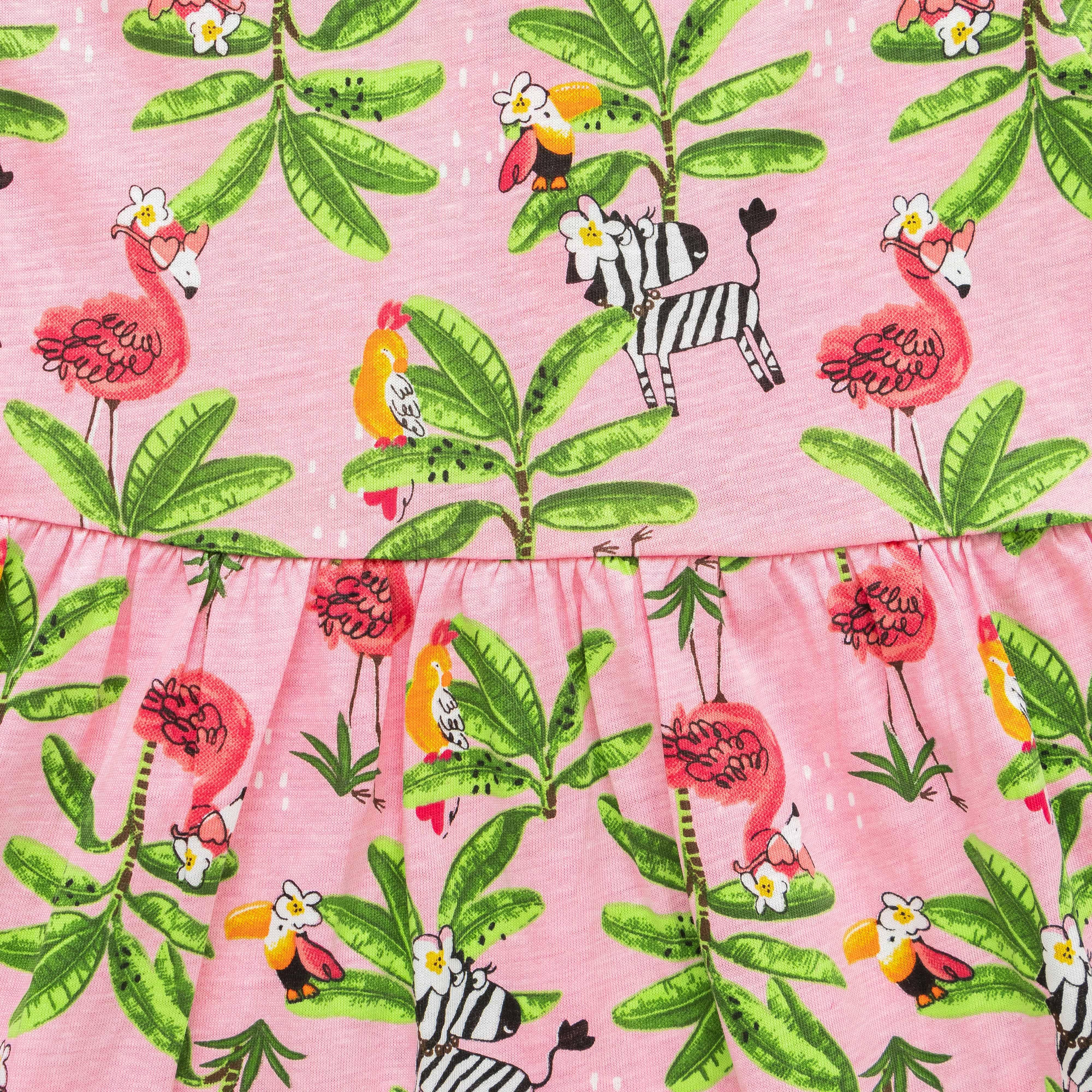 Tropical Print A-Line Dress - Juscubs
