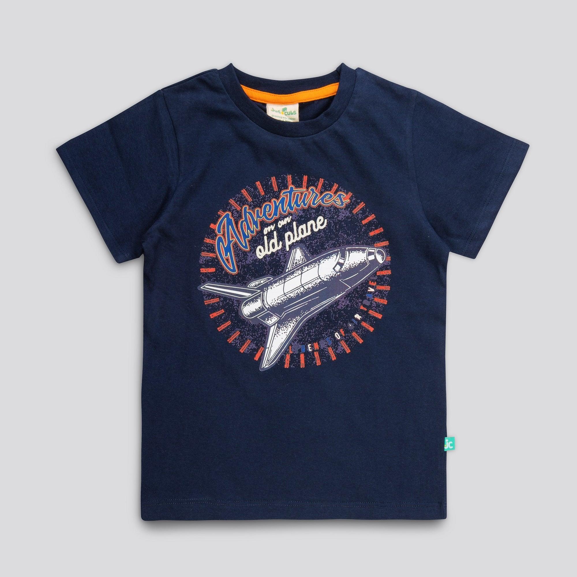 YOUNG BOYS ADVENTURE GRAPHIC PRINTED T SHIRT - Juscubs