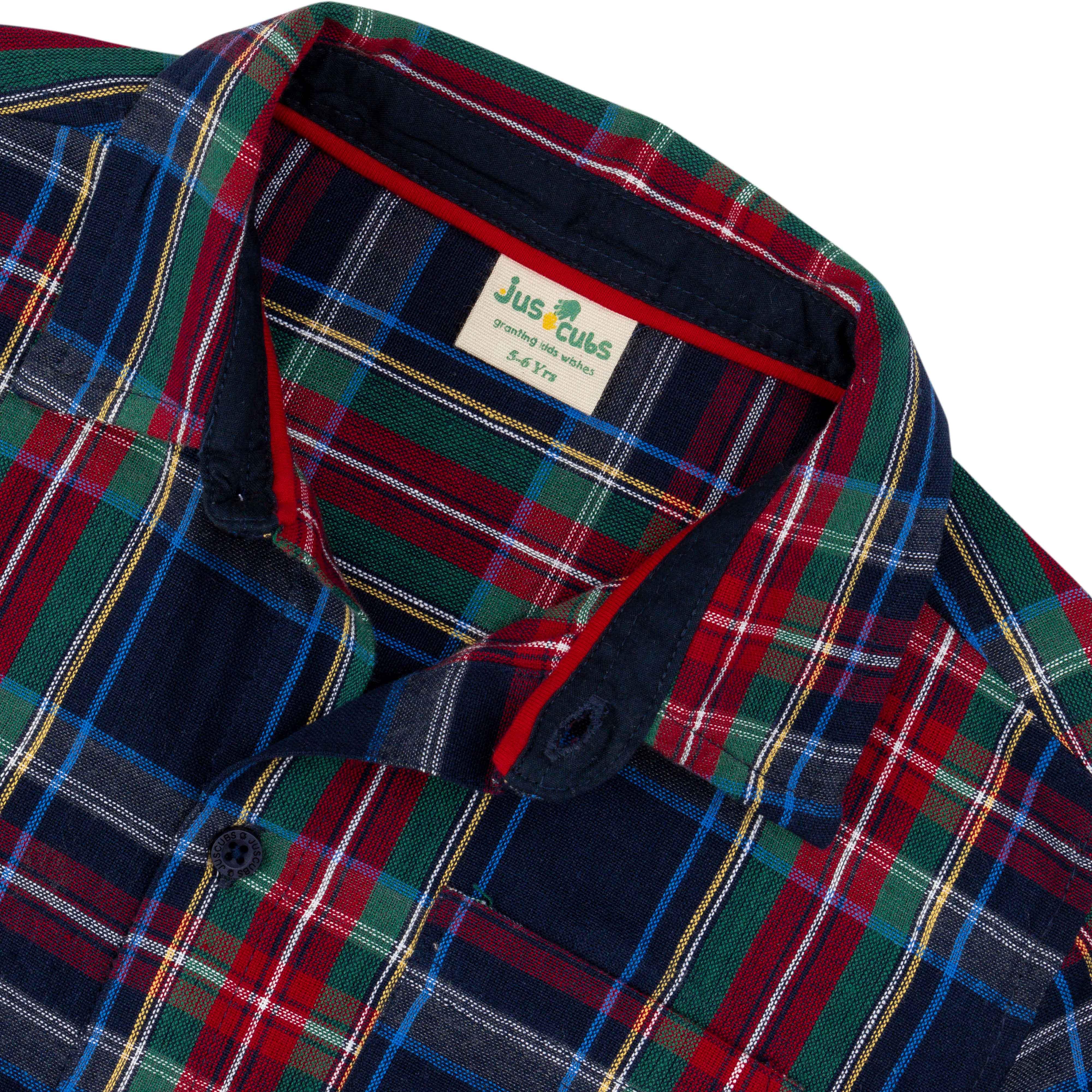 Young Boys Checked Full Sleeve Button Down Shirt - Juscubs