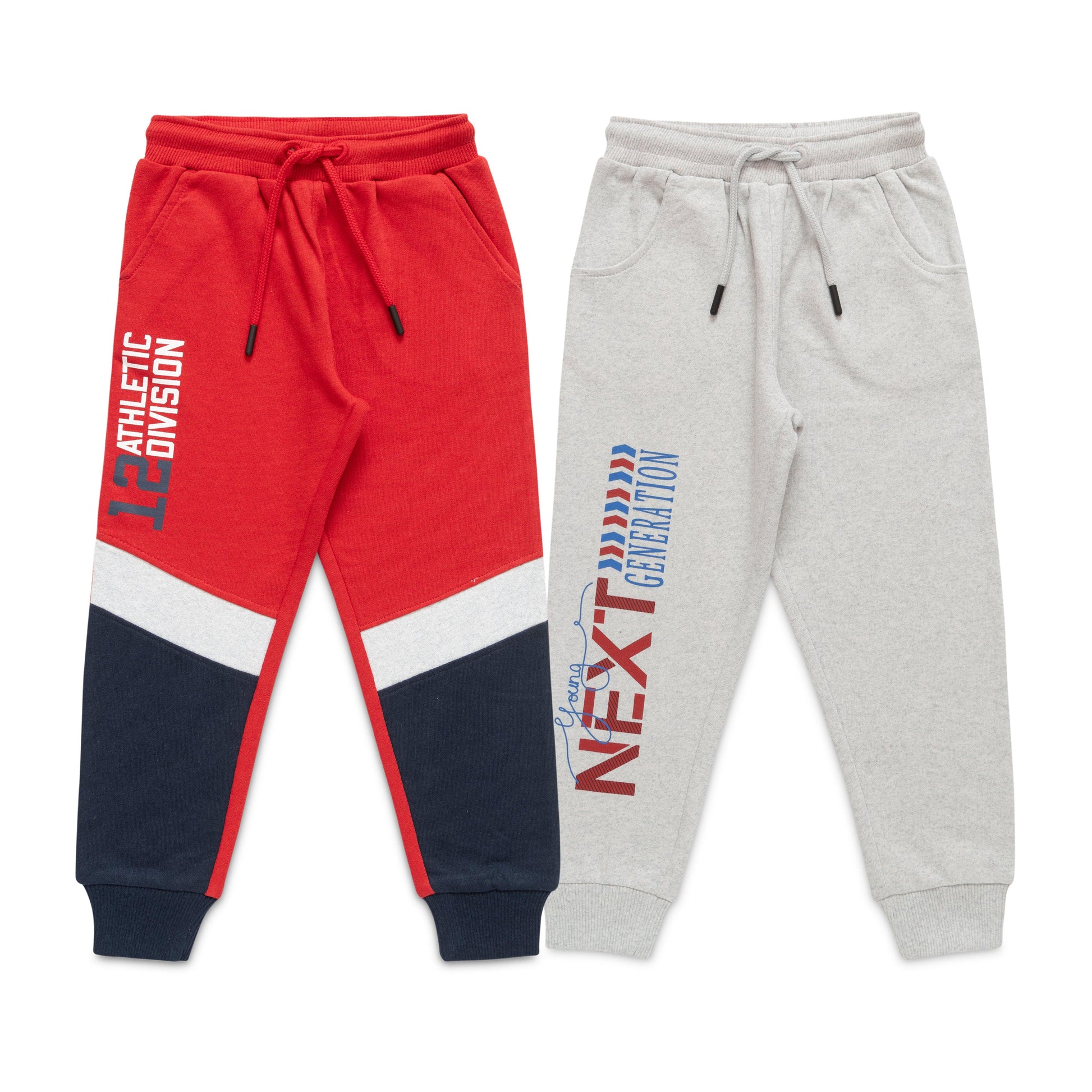 "Boys' Jogger Pants – Pack of 2, 'Next Generation' & 'Athletic Division' Prints, Elastic Waist"