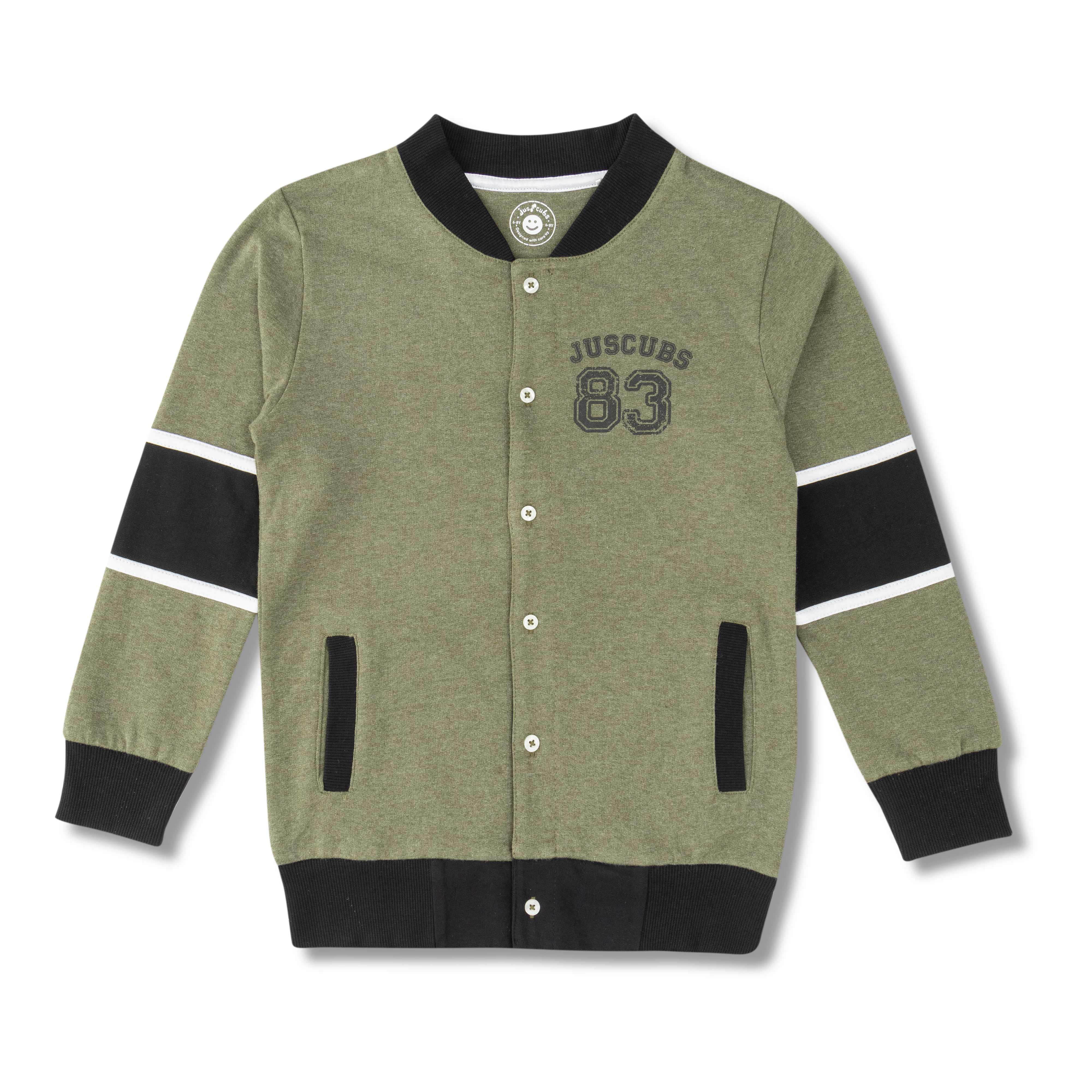 Young Boys Embroidery Full Sleeve Jacket - Juscubs