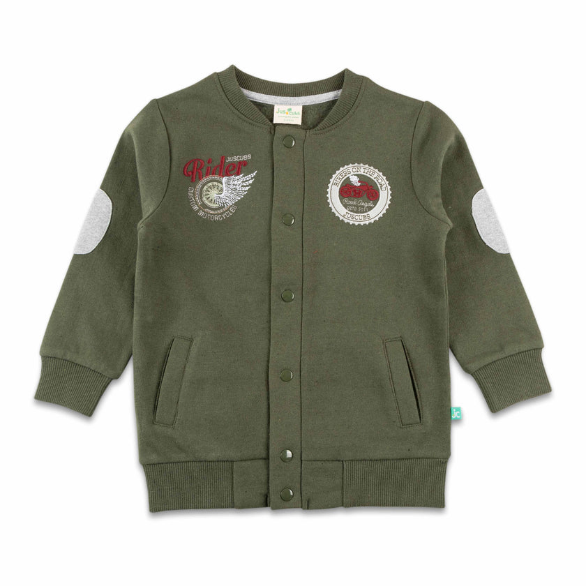 Young Boys Full Sleeve Rider Embroidery Jacket