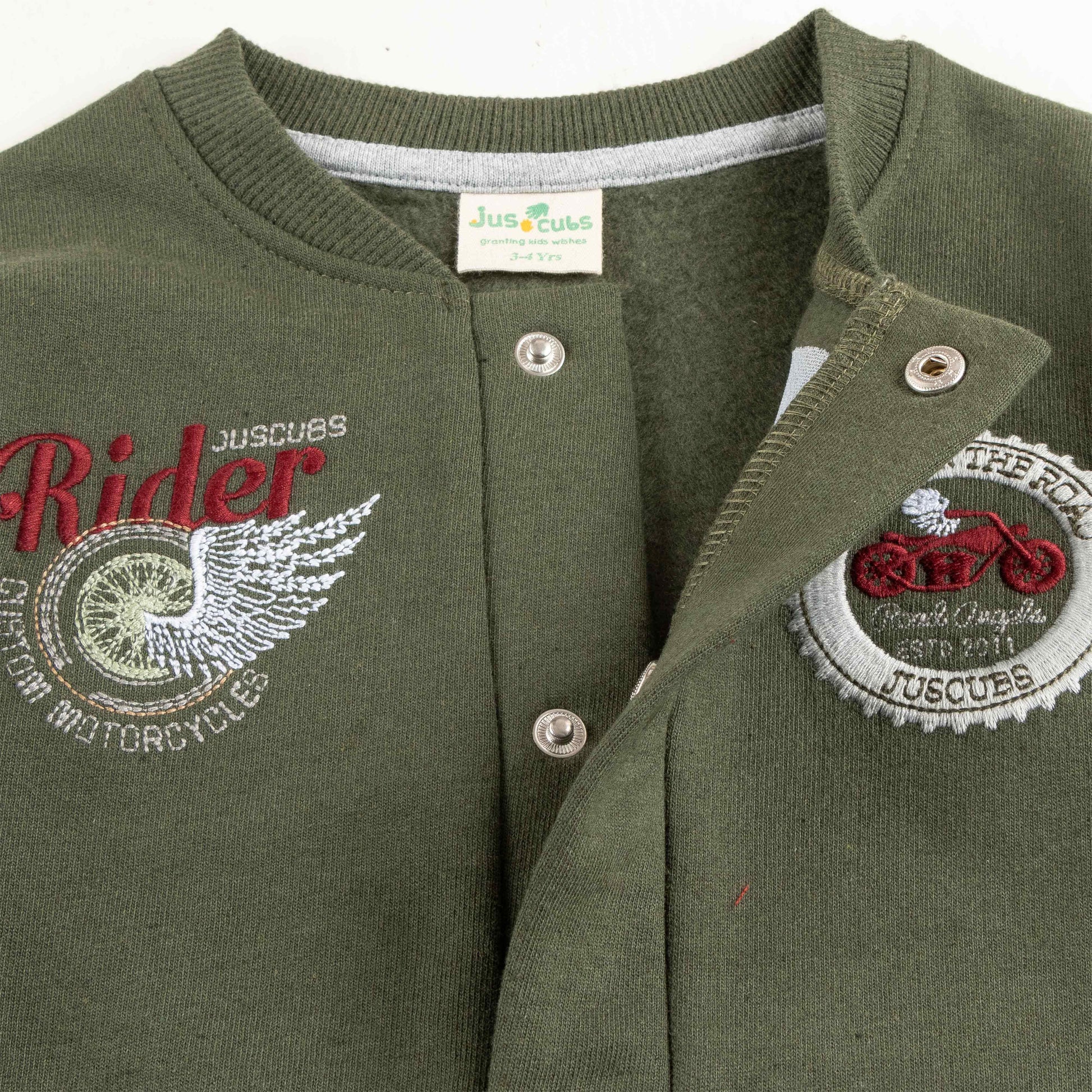 Young Boys Full Sleeve Rider Embroidery Jacket