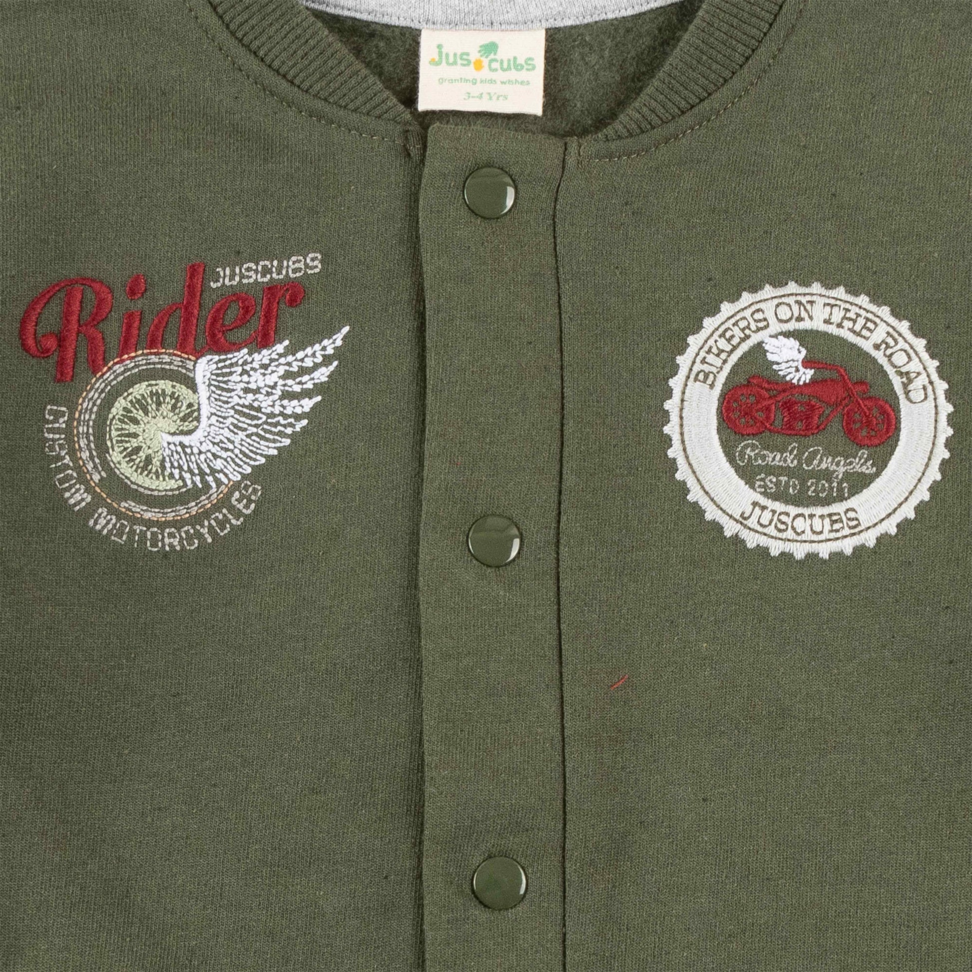 Young Boys Full Sleeve Rider Embroidery Jacket