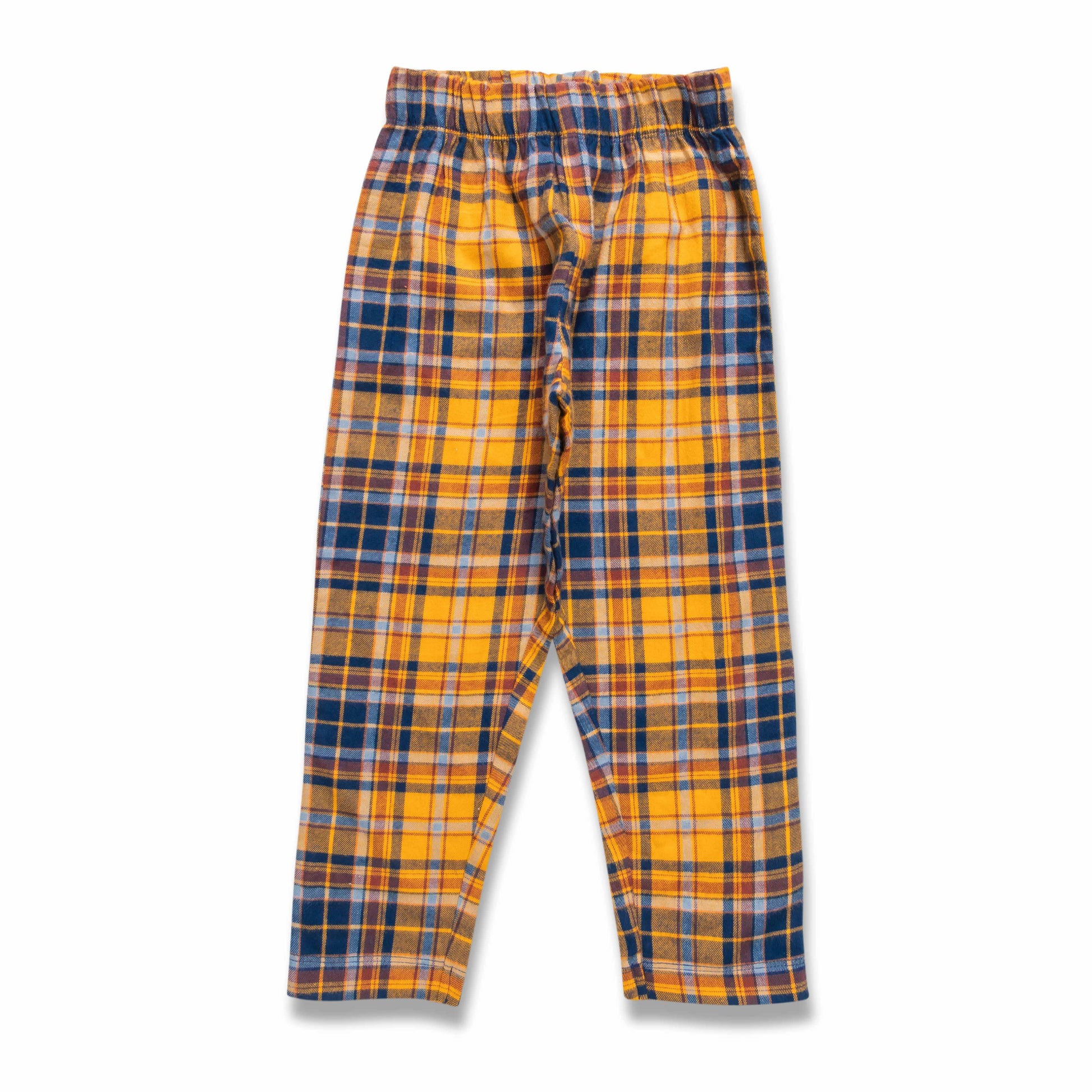 "Boys' 'Crushing Bedtime' Monster Truck Pajama Set – Yellow Sleeves & Plaid Pants"
