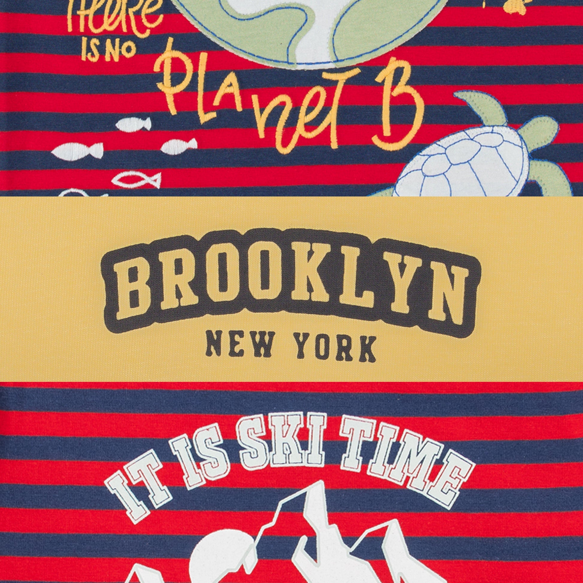 "Boys' Graphic Print T-Shirt Combo - Set of 3 (Brooklyn, Planet B, Let the Games Begin)"