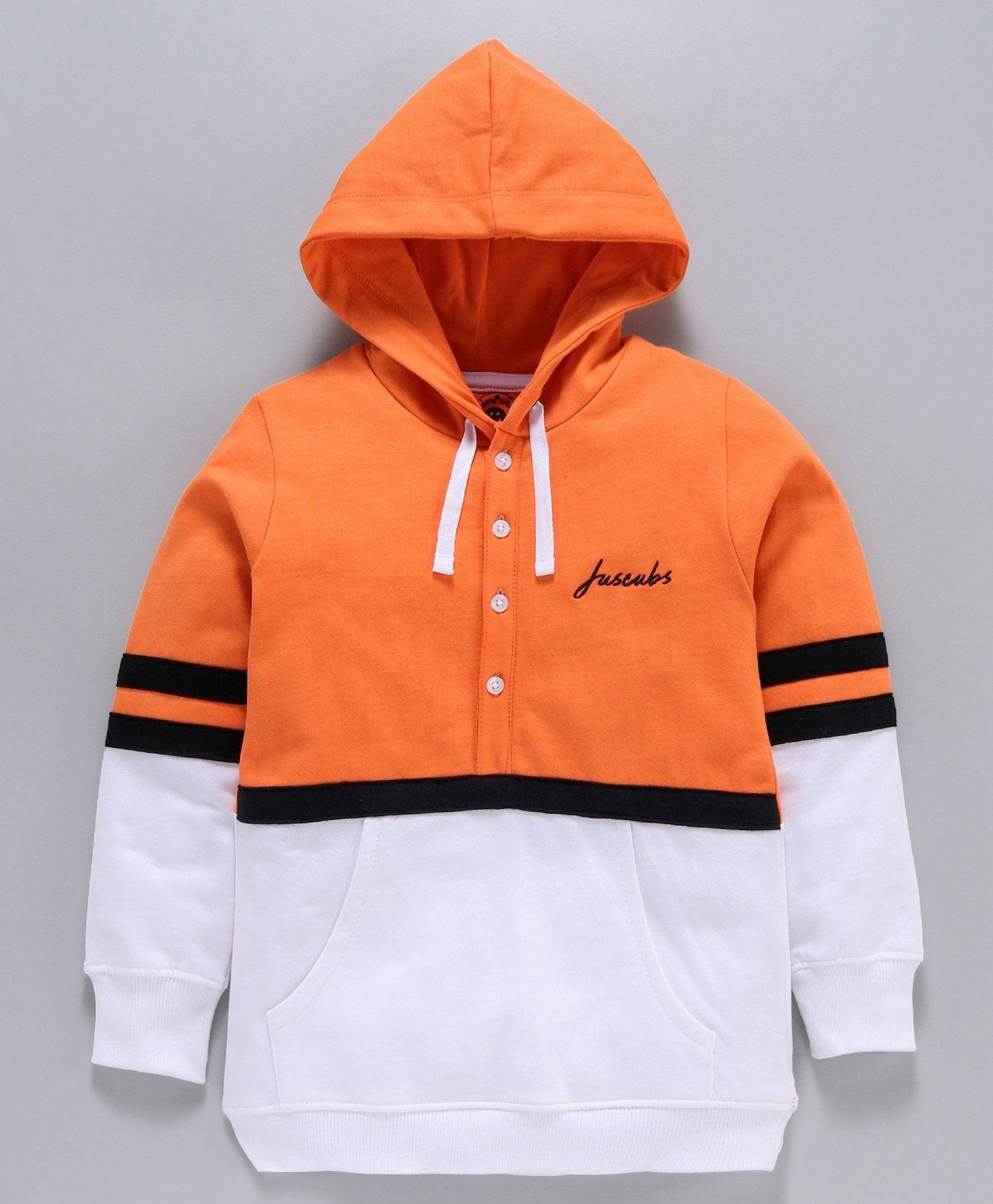 Young Boys Solid Hooded Sweatshirt - Juscubs
