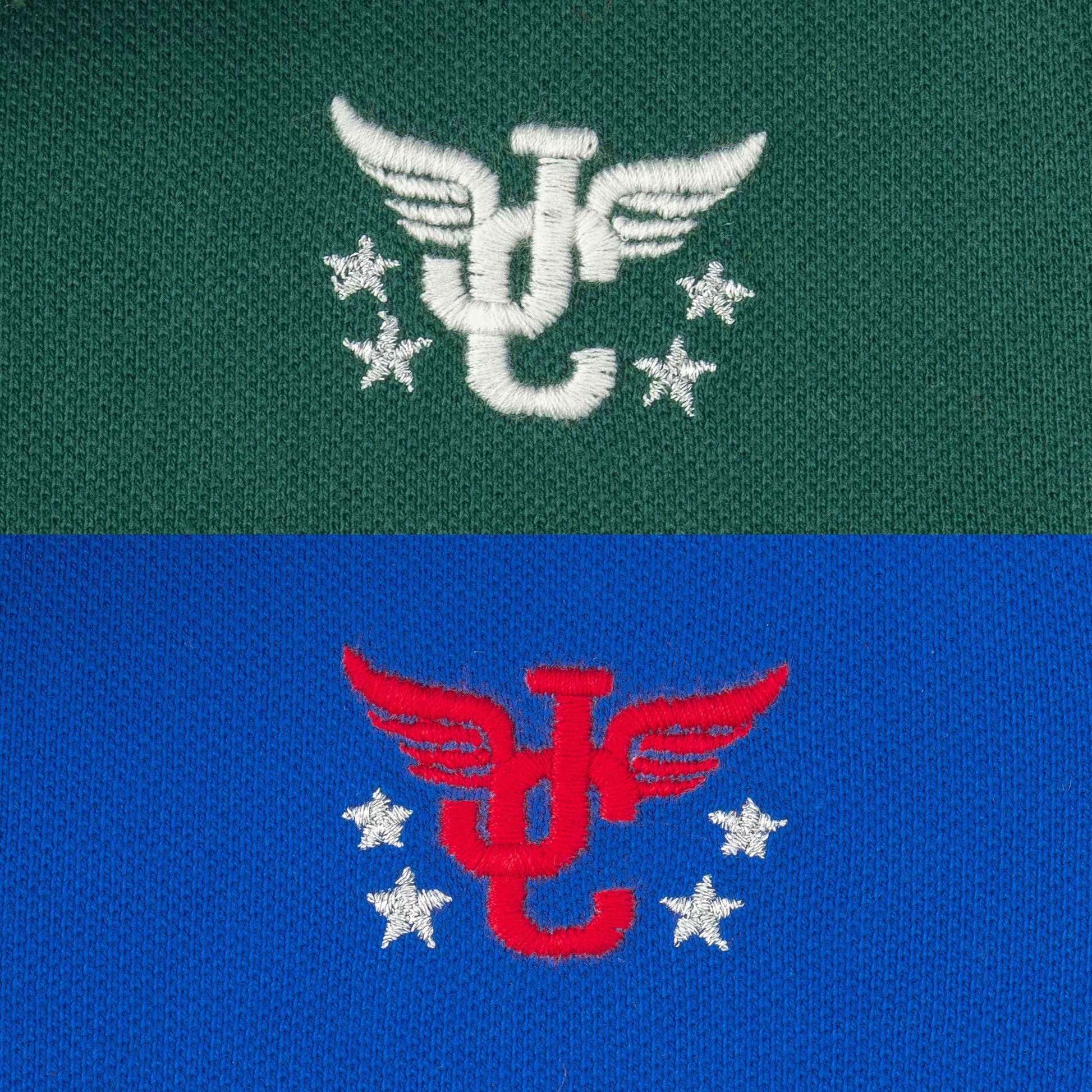 Boys' Pack of 2 Polo T-Shirts – Green & Blue with Embroidered Logo