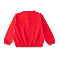 "Red Animal Face Sweatshirt – Cozy Long-Sleeve Pullover for Girls"