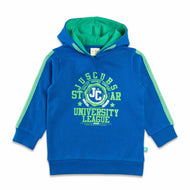 "Boys' Hoodie with University League Graphic and Contrast Grey Hood"