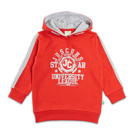 "Boys' Hoodie with University League Graphic and Contrast Grey Hood"